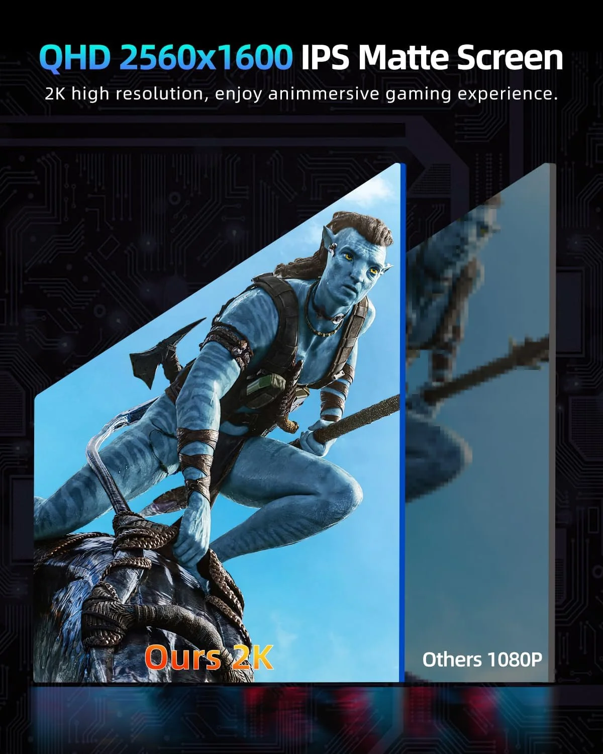 مانیتور گیمینگ UPERFECT 144Hz 18 اینچ مانیتور قابل حمل 2K 2560x1600 با Freesync/HDR/100% sRGB، مانیتور مات با IPS /16:10 /300Nit Mini HDMI/Type-C، مانیتور توسعه یافته برای PC/Laptop/PS3 4/Phone