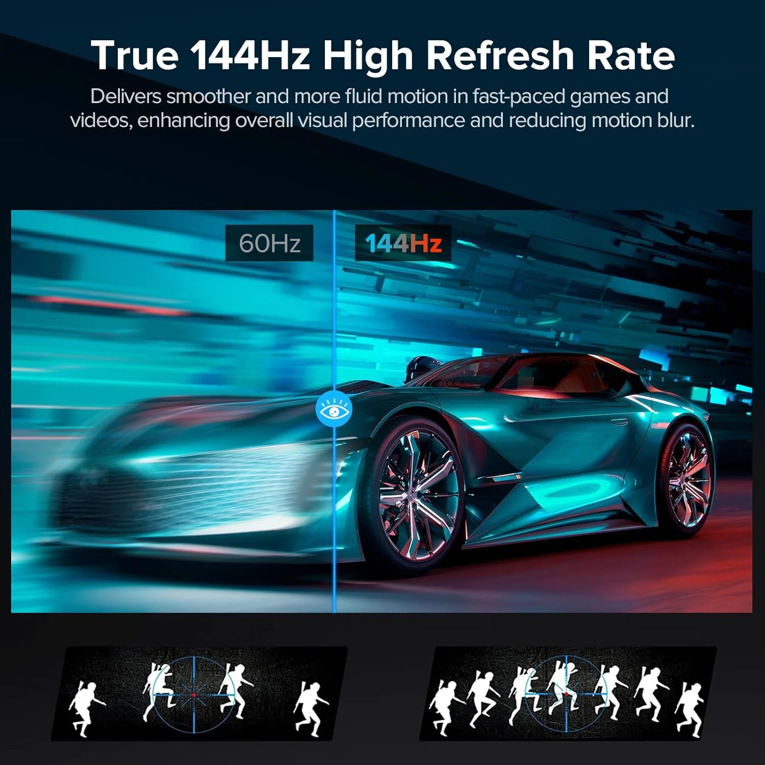 مانیتور قابل حمل UPERFECT 2K 144Hz 16.1 اینچی، مانیتور گیمینگ قابل حمل برای لپ تاپ 2560x1440P QHD FreeSync HDR، مانیتور مسافرتی فوق العاده باریک، صفحه نمایش دوم خارجی برای PC، تلفن، سوییچ PS5 با پایه پوششی