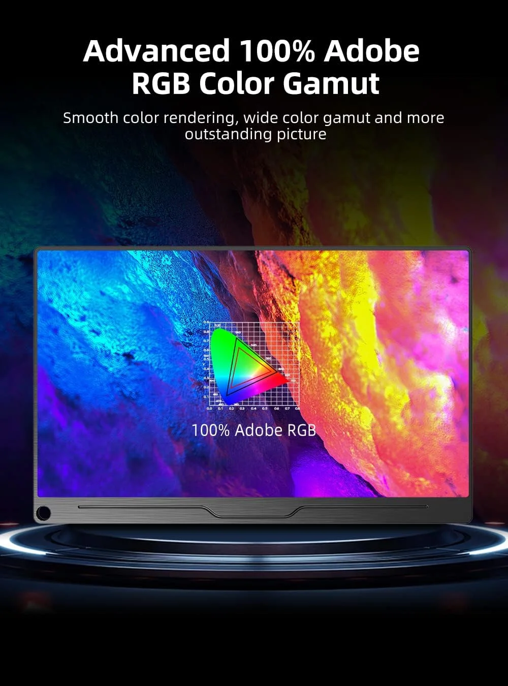 مانیتور کامپیوتر 4K واقعی UPERFECT، مانیتور 15.6 اینچی IPS UHD 3840X2160 USB C [طیف رنگی گسترده 100% sRGB]، HDR FreeSync اسپیکر Type-C HDMI OTG VESA مانیتور قابل حمل برای لپ تاپ PC تلفن، پایه کاور هوشمند