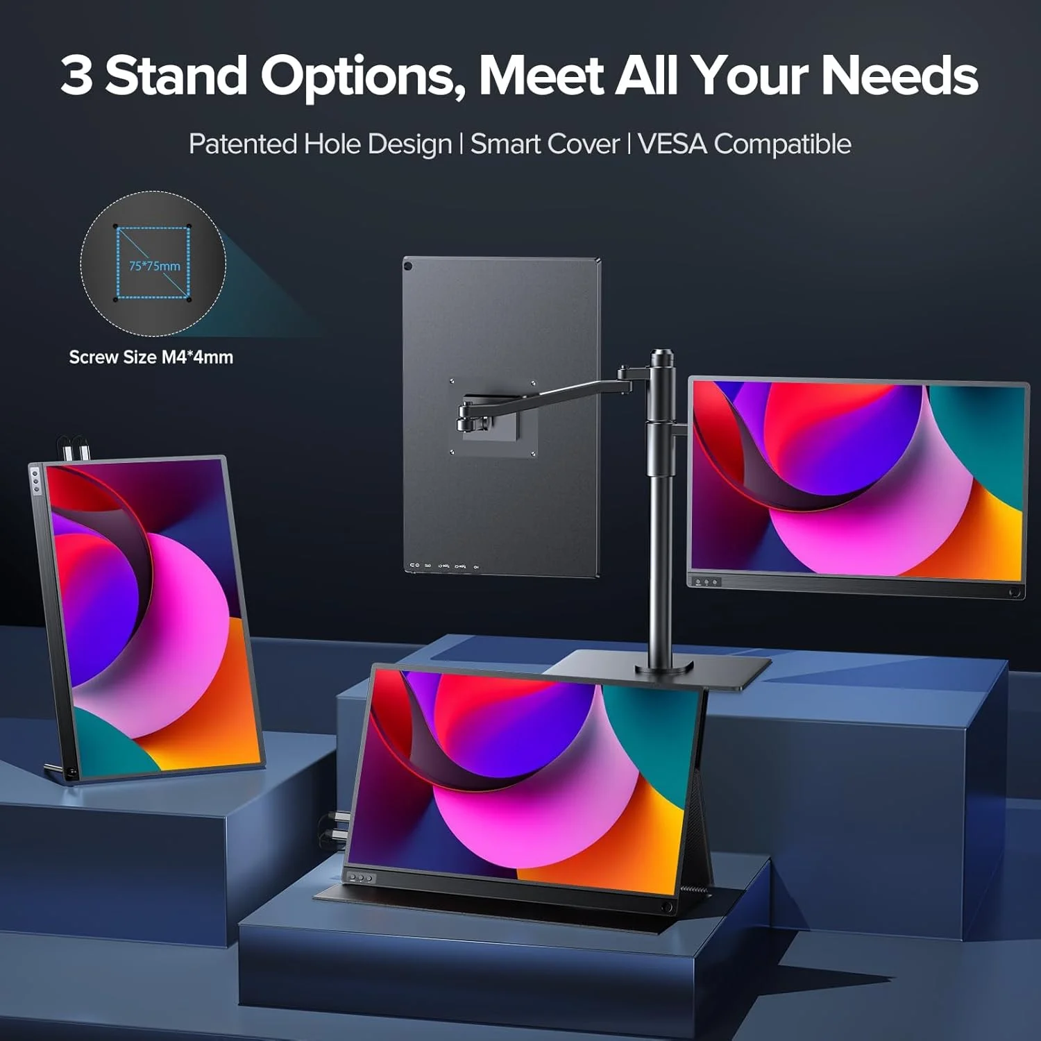 مانیتور قابل حمل UPERFECT 2K 144Hz 16.1 اینچی، مانیتور گیمینگ قابل حمل برای لپ تاپ 2560x1440P QHD FreeSync HDR، مانیتور مسافرتی فوق العاده باریک، صفحه نمایش دوم خارجی برای PC، تلفن، سوییچ PS5 با پایه پوششی
