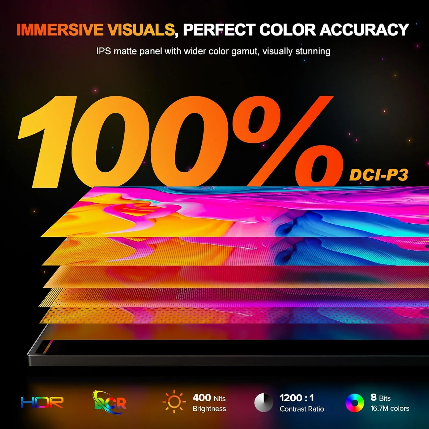 مانیتور قابل حمل گیمینگ UPERFECT با کیفیت 2.5K و نرخ نوسازی 240 هرتز، 16 اینچ، 2560x1600 QHD، پوشش 100% DCI-P3، روشنایی 400 نیت، دارای پایه و VESA، همگام سازی تطبیقی، HDMI 2.1، صفحه نمایش خارجی برای لپ تاپ، کامپیوتر، تلفن و کنسول بازی