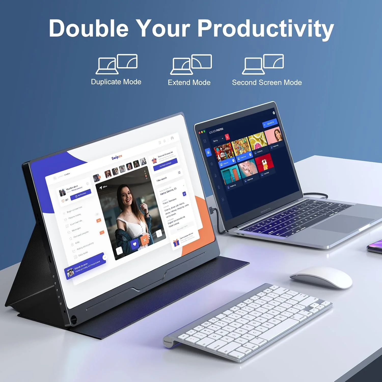 مانیتور پرتابل UPERFECT، مانیتور قابل حمل 15.6 اینچی با رزولوشن 1920x1080 Full HD IPS، دارای اتصال HDMI/Type-C/USB-C برای کامپیوتر، لپ تاپ، PS 3/4/5، Xbo، سوییچ و غیره