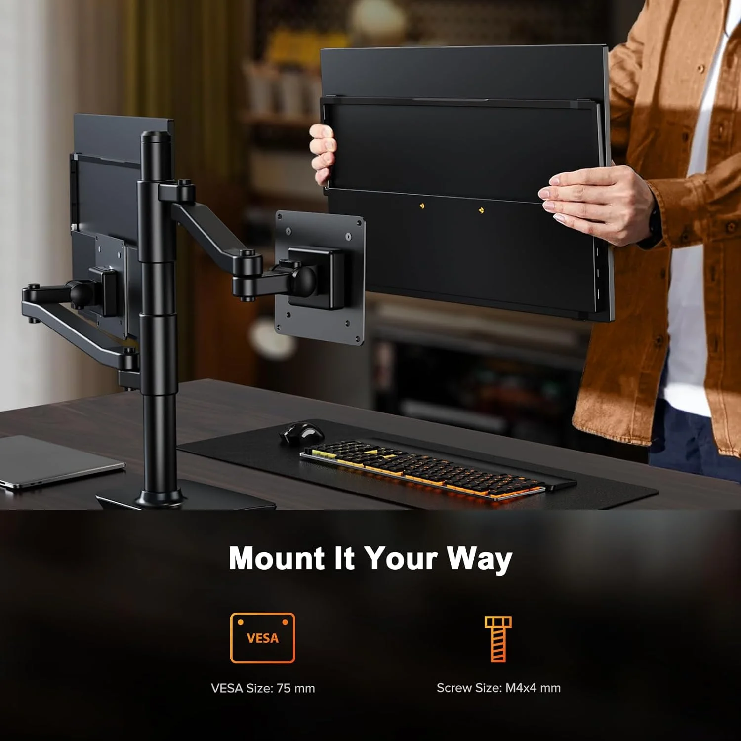 مانیتور قابل حمل گیمینگ UPERFECT با کیفیت 2.5K و نرخ نوسازی 240 هرتز، 16 اینچ، 2560x1600 QHD، پوشش 100% DCI-P3، روشنایی 400 نیت، دارای پایه و VESA، همگام سازی تطبیقی، HDMI 2.1، صفحه نمایش خارجی برای لپ تاپ، کامپیوتر، تلفن و کنسول بازی