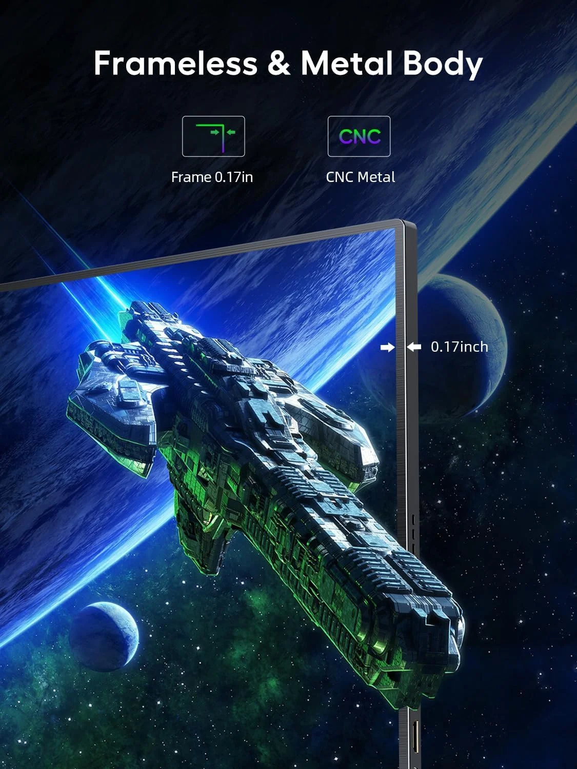 مانیتور قابل حمل 18.5 اینچی UPERFECT با نرخ 120 هرتز، صفحه نمایش مات IPS، کیفیت Full HD 1920x1080، پورت USB C Mini HDMI برای لپ تاپ، PC، سوییچ، PS4/5، Xbo، Raspb Pi، بدنه فلزی، قابلیت نصب VESA
