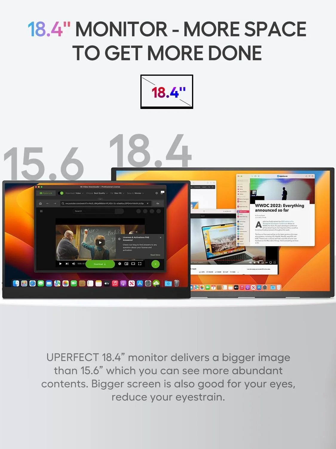 مانیتور پرتابل 4K یوپرفکت 18.4 اینچ 10 بیتی با VESA و پایه قابل تنظیم 180 درجه، فوق العاده باریک و سبک UHD FreeSync IPS HDR، مانیتور دوم USB C برای لپ تاپ، سوییچ و گوشی مانیتور پرتابل 4K یوپرفکت 18.4 اینچ 10 بیتی با VESA و پایه قابل تنظیم 180 درجه، فوق العاده باریک و سبک UHD FreeSync IPS HDR، مانیتور دوم USB C برای لپ تاپ، سوییچ و گوشی