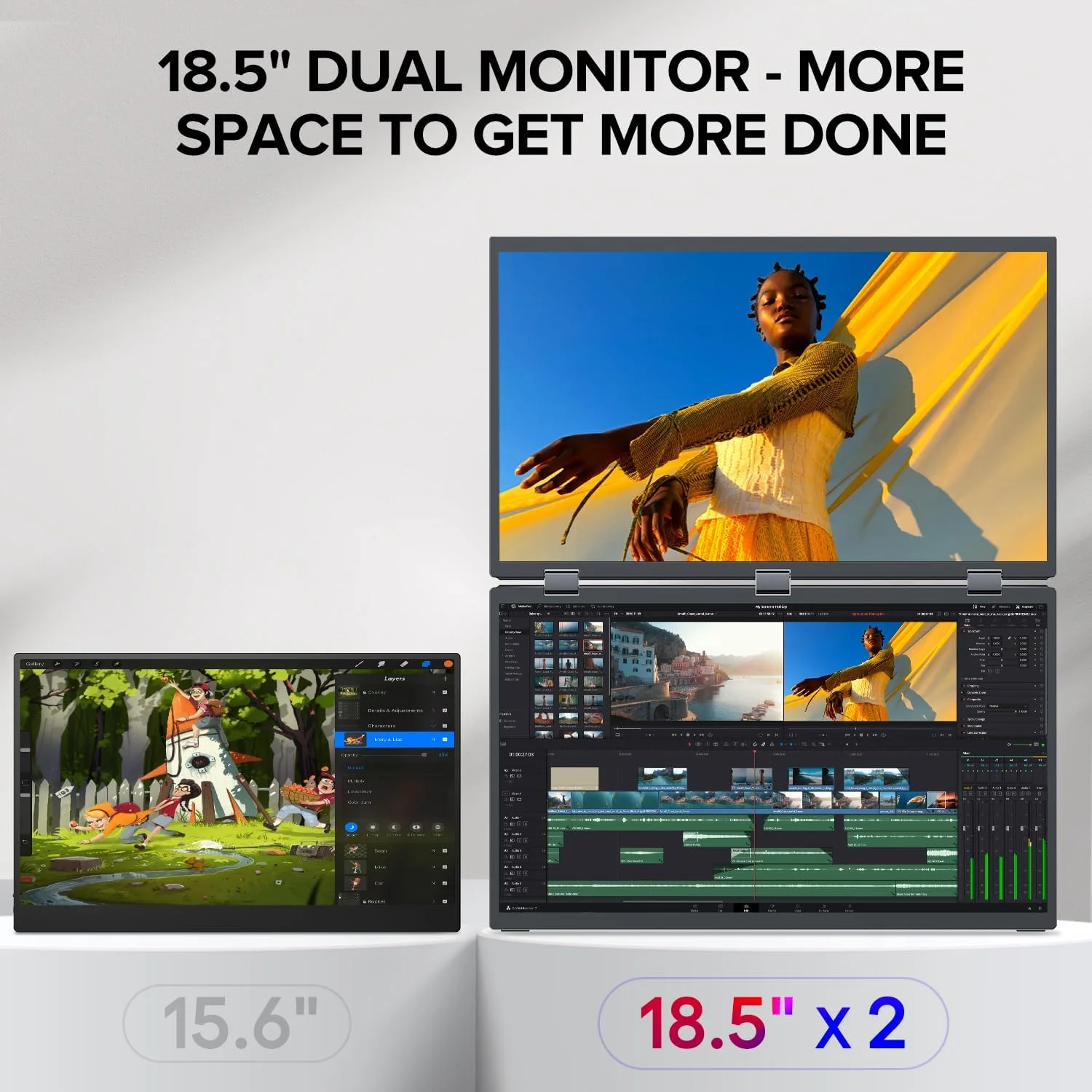 مانیتور دوگانه قابل حمل UPERFECT Delta 18.5 اینچی 100 هرتز برای توسعه دهنده صفحه نمایش لپ تاپ، مانیتور سه گانه تاشو 360 درجه HDR 1080P با پایه و VESA برای کنسول بازی تلفن PC لپ تاپ (بدون نیاز به درایور) مانیتور دوگانه قابل حمل UPERFECT Delta 18.5 اینچی 100 هرتز برای توسعه دهنده صفحه نمایش لپ تاپ، مانیتور سه گانه تاشو 360 درجه HDR 1080P با پایه و VESA برای کنسول بازی تلفن PC لپ تاپ (بدون نیاز به درایور)