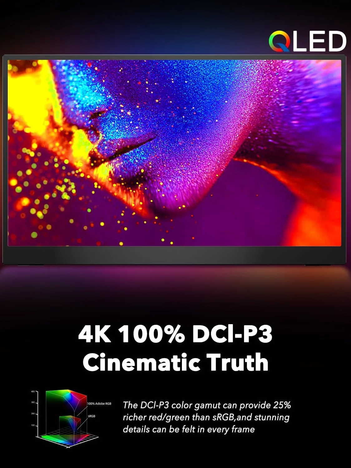 مانیتور پرتابل Uperfect مدل UGame J5 سایز 17.3 اینچ با رزولوشن 3840x2160 و نرخ بروزرسانی 60 هرتز