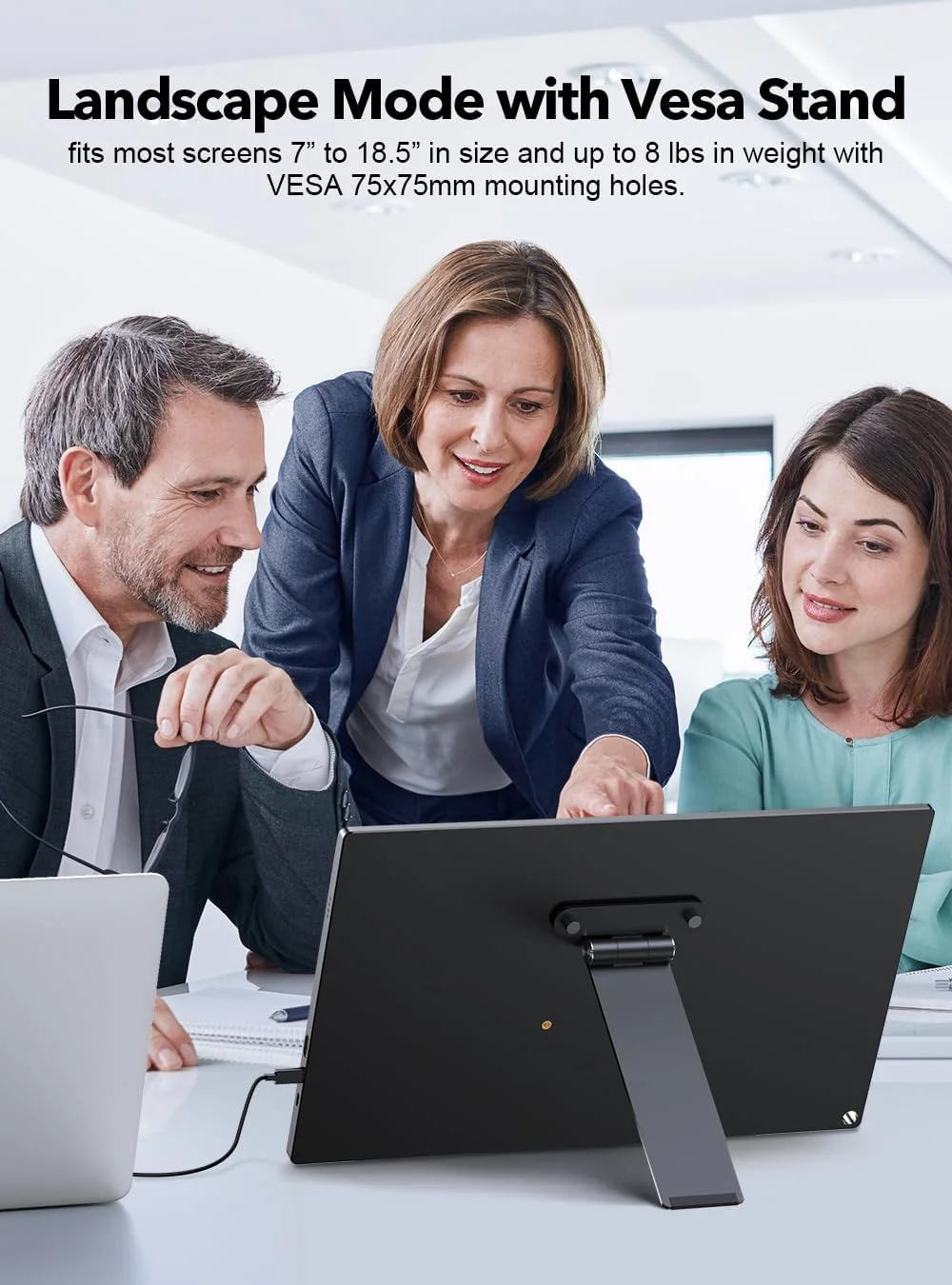 پایه مانیتور قابل حمل UPERFECT VESA با پیچ دستی، پایه رومیزی مانیتور VESA مستقل 7 تا 18.5 اینچی با چرخش/شیب/چرخش، مناسب برای مانیتور با VESA M3/M4*75MM
