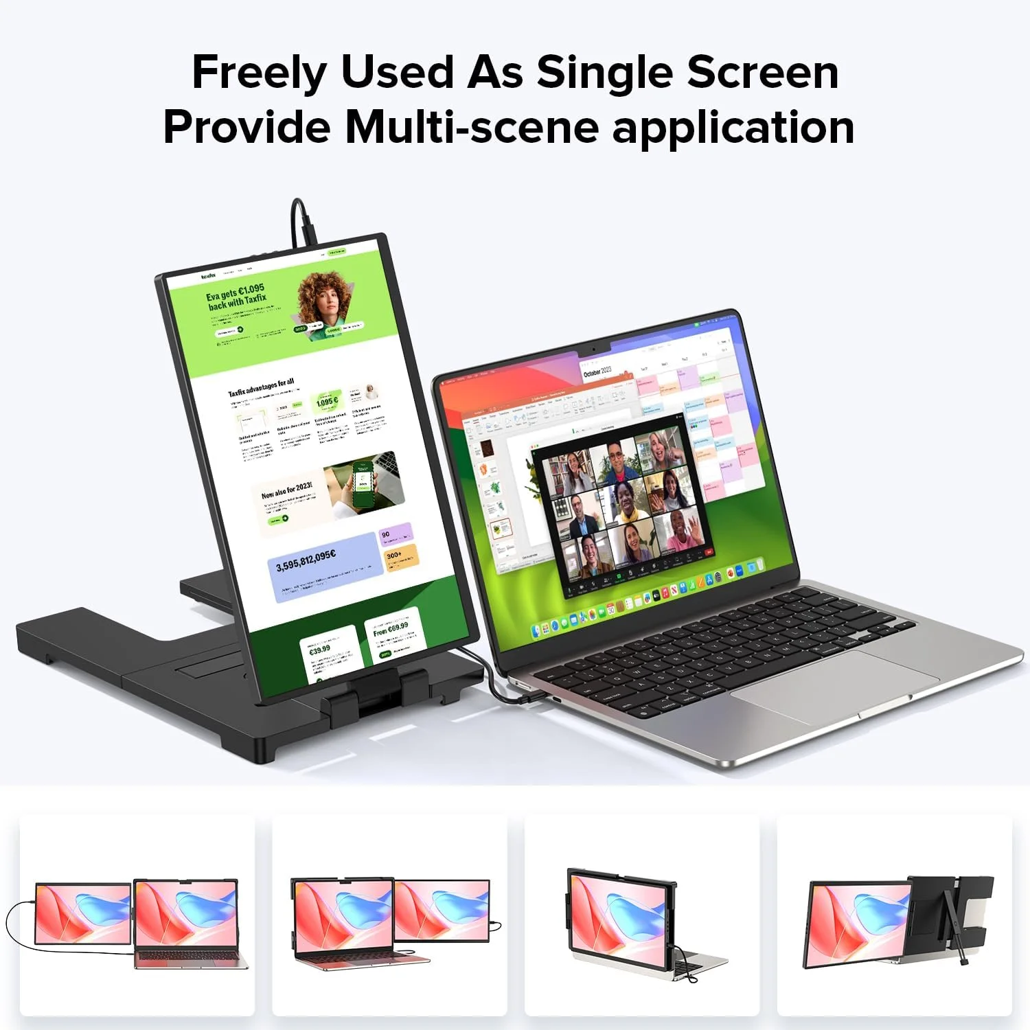اکستندر صفحه نمایش لپ تاپ UPERFECT، 2K 14 اینچی با لولای چرخان 360 درجه با چرخش اتوماتیک 180 درجه، مانیتور قابل حمل 2240x1400 QHD IPS برای لپ تاپ های 13 تا 17 اینچی، سازگار با Plug & Play با Mac، Wins، Android، Dex اکستندر صفحه نمایش لپ تاپ UPERFECT، 2K 14 اینچی با لولای چرخان 360 درجه با چرخش اتوماتیک 180 درجه، مانیتور قابل حمل 2240x1400 QHD IPS برای لپ تاپ های 13 تا 17 اینچی، سازگار با Plug & Play با Mac، Wins، Android، Dex