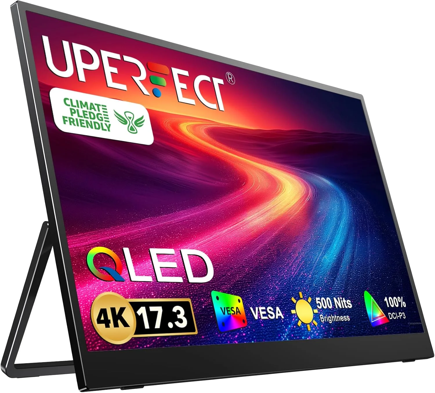 مانیتور پرتابل Uperfect مدل UGame J5 سایز 17.3 اینچ با رزولوشن 3840x2160 و نرخ بروزرسانی 60 هرتز