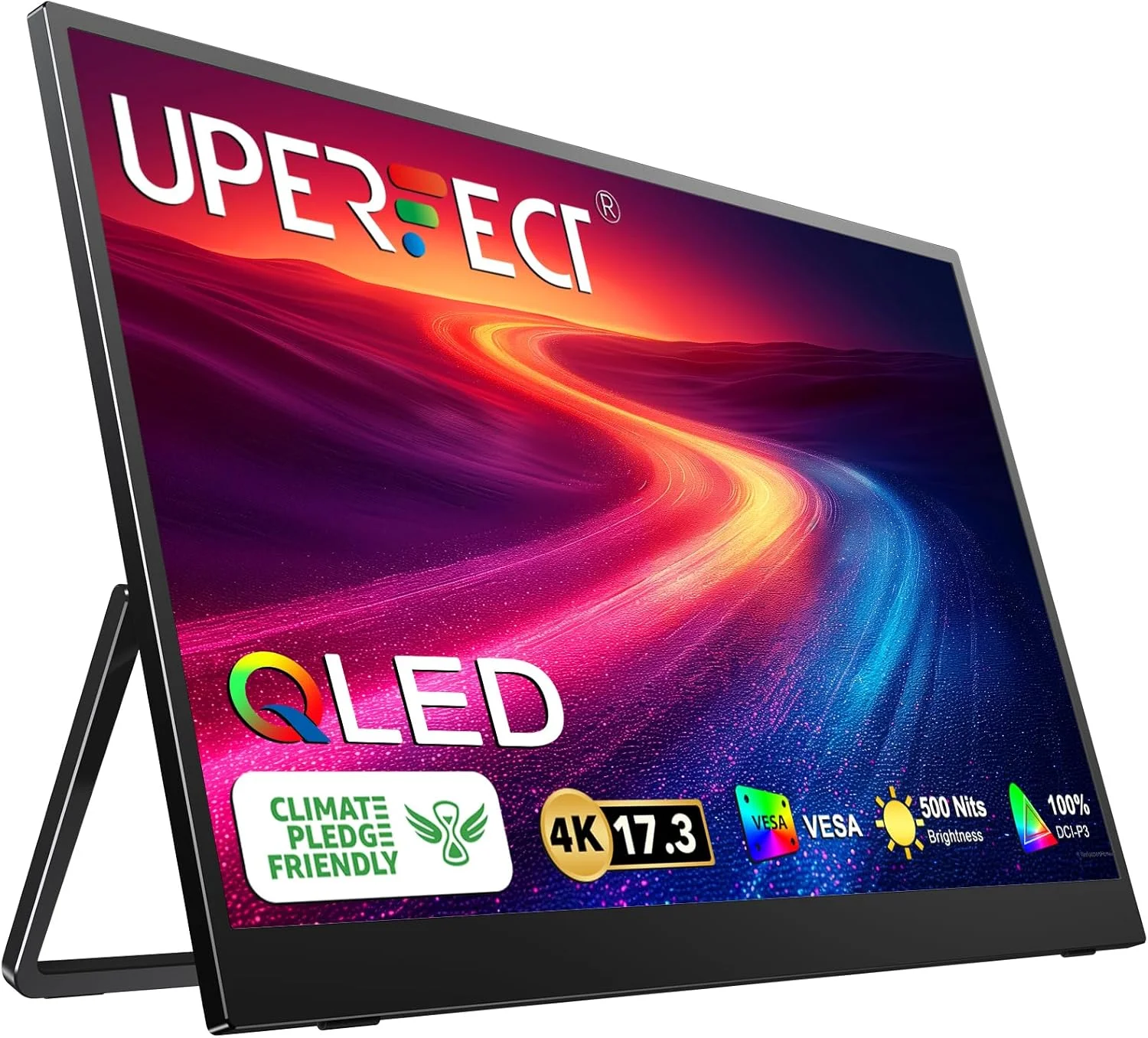 مانیتور پرتابل Uperfect مدل UGame J5 سایز 17.3 اینچ با رزولوشن 3840x2160 و نرخ بروزرسانی 60 هرتز