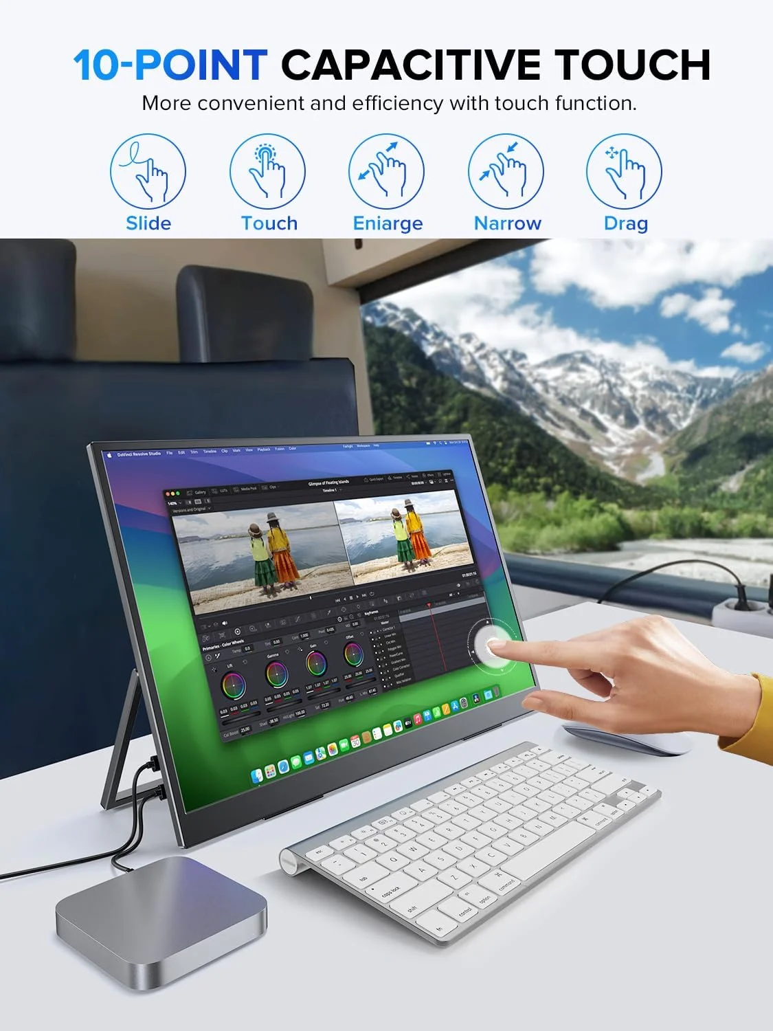 مانیتور لمسی قابل حمل 18 اینچی UPERFECT QLED، 2K 2560×1600 QHD 144Hz، 500 نیت، 100% DCI-P3، FreeSync HDR، نمایشگر باریک بدون حاشیه لپ تاپ با VESA و پایه قابل تنظیم 180 درجه، صفحه نمایش دوم برای تلفن PC مانیتور لمسی قابل حمل 18 اینچی UPERFECT QLED، 2K 2560×1600 QHD 144Hz، 500 نیت، 100% DCI-P3، FreeSync HDR، نمایشگر باریک بدون حاشیه لپ تاپ با VESA و پایه قابل تنظیم 180 درجه، صفحه نمایش دوم برای تلفن PC