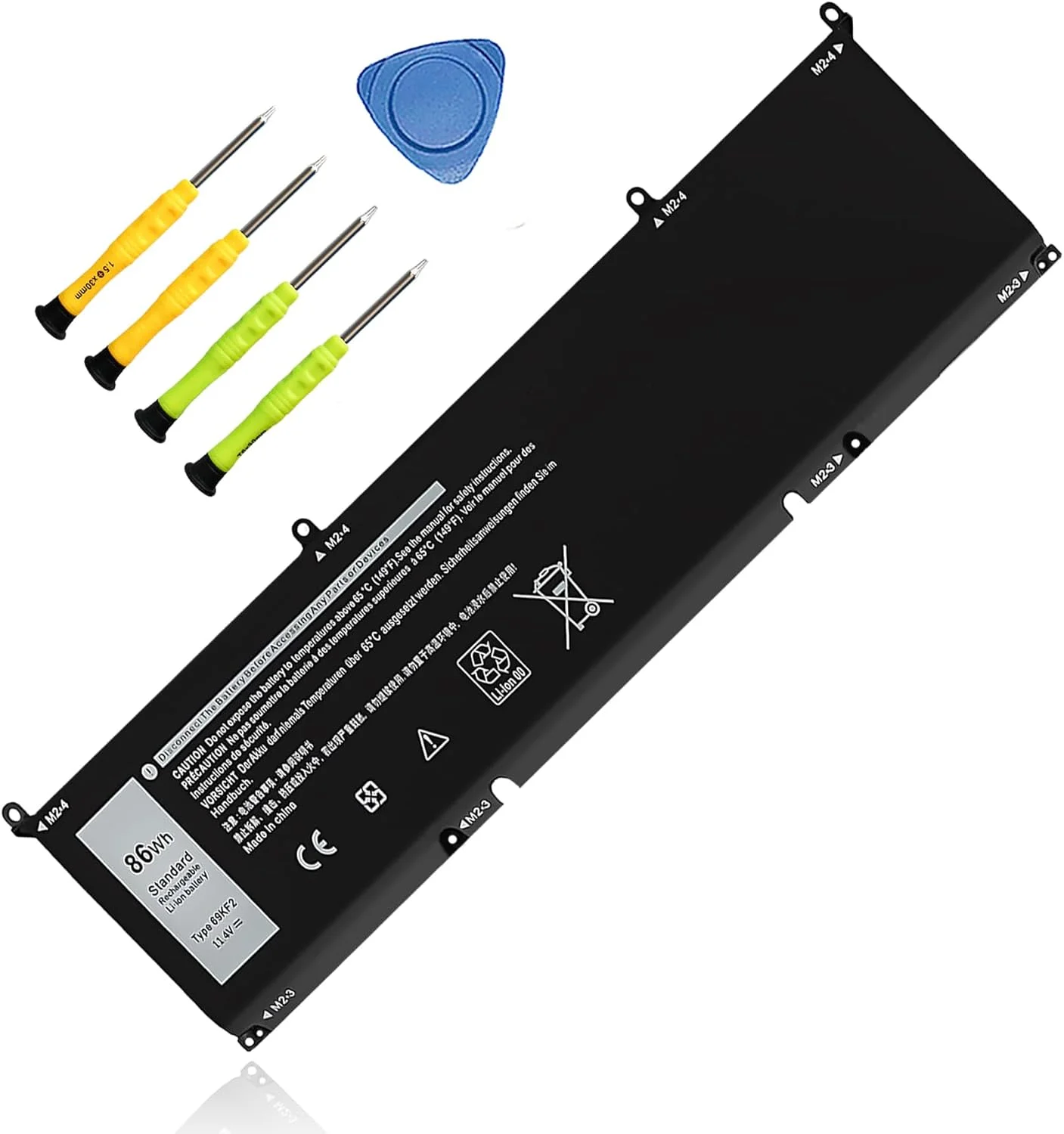 باتری لپ تاپ جایگزین 86Wh 69KF2 برای Dell Precision 5560 5560 5570 5550(2020) Mobile Workstation XPS 15 9500 9510 9520 G15 5510 5511 5520 P45E P45E001 P45E002 P87F P87F002 P87F003 P91F001 11.4V