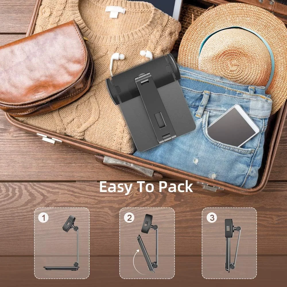 پایه مانیتور قابل حمل UPERFECT با ابعاد 5.9 تا 17.3 اینچ، براکت چرخان 360 درجه قابل تنظیم، گیره شیب دار 180 درجه، پایه آلومینیومی سنگین برای پد/تبلت، هدیه برای آقایان
