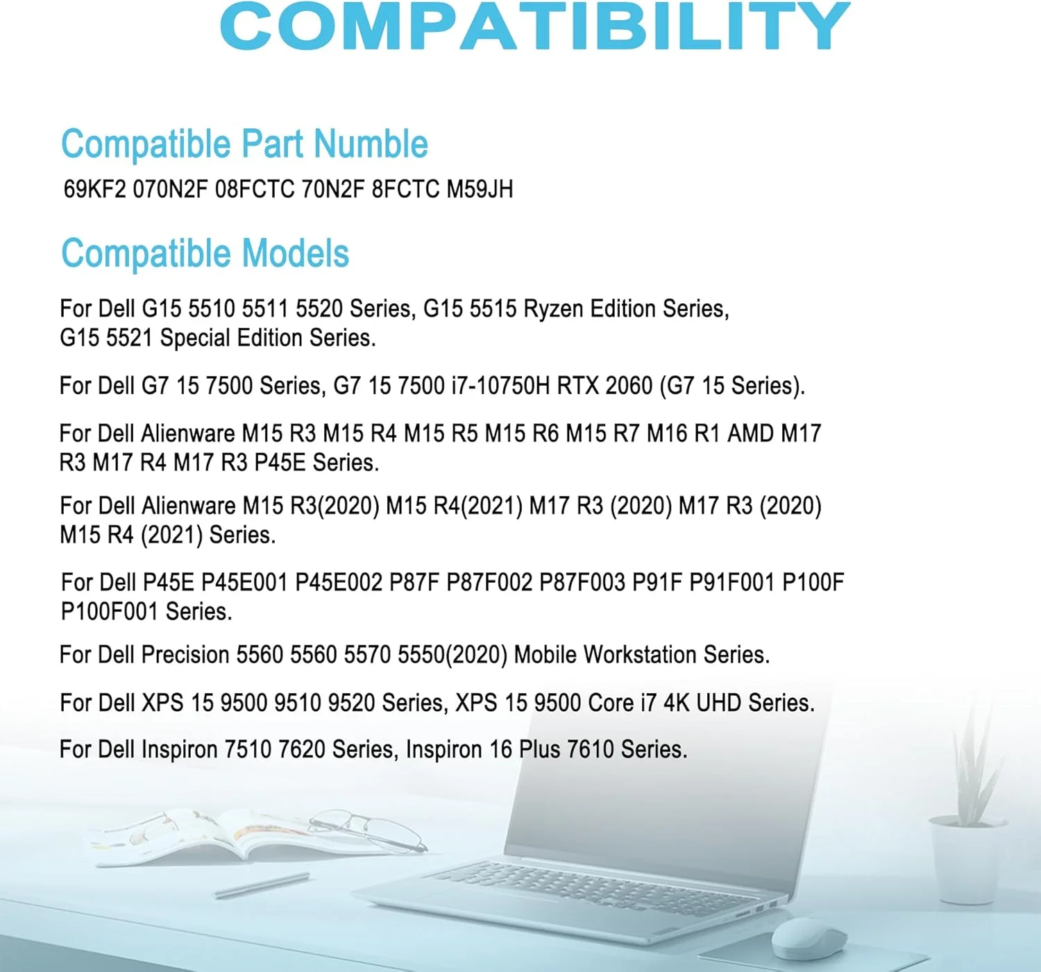 باتری لپ تاپ جایگزین 86Wh 69KF2 برای Dell Precision 5560 5560 5570 5550(2020) Mobile Workstation XPS 15 9500 9510 9520 G15 5510 5511 5520 P45E P45E001 P45E002 P87F P87F002 P87F003 P91F001 11.4V باتری لپ تاپ جایگزین 86Wh 69KF2 برای Dell Precision 5560 5560 5570 5550(2020) Mobile Workstation XPS 15 9500 9510 9520 G15 5510 5511 5520 P45E P45E001 P45E002 P87F P87F002 P87F003 P91F001 11.4V