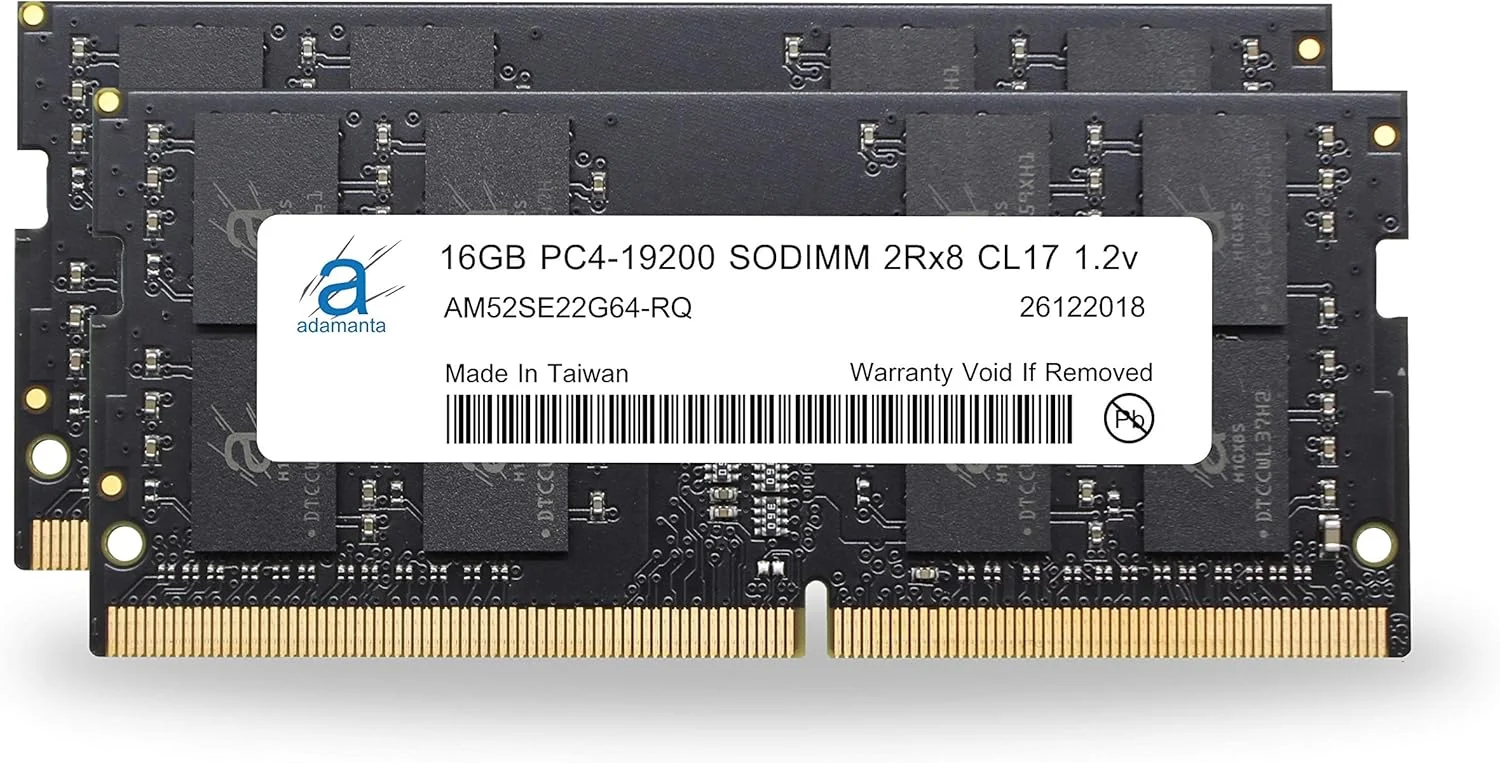 آدامانتا 32 گیگابایت (2x16 گیگابایت) ارتقاء حافظه لپ تاپ سازگار با Dell Alienware, Inspiron, Latitude, Optiplex, Precision, Vostro & XPS DDR4 2400Mhz PC4-19200 SODIMM 2Rx8 CL17 1.2v RAM DRAM