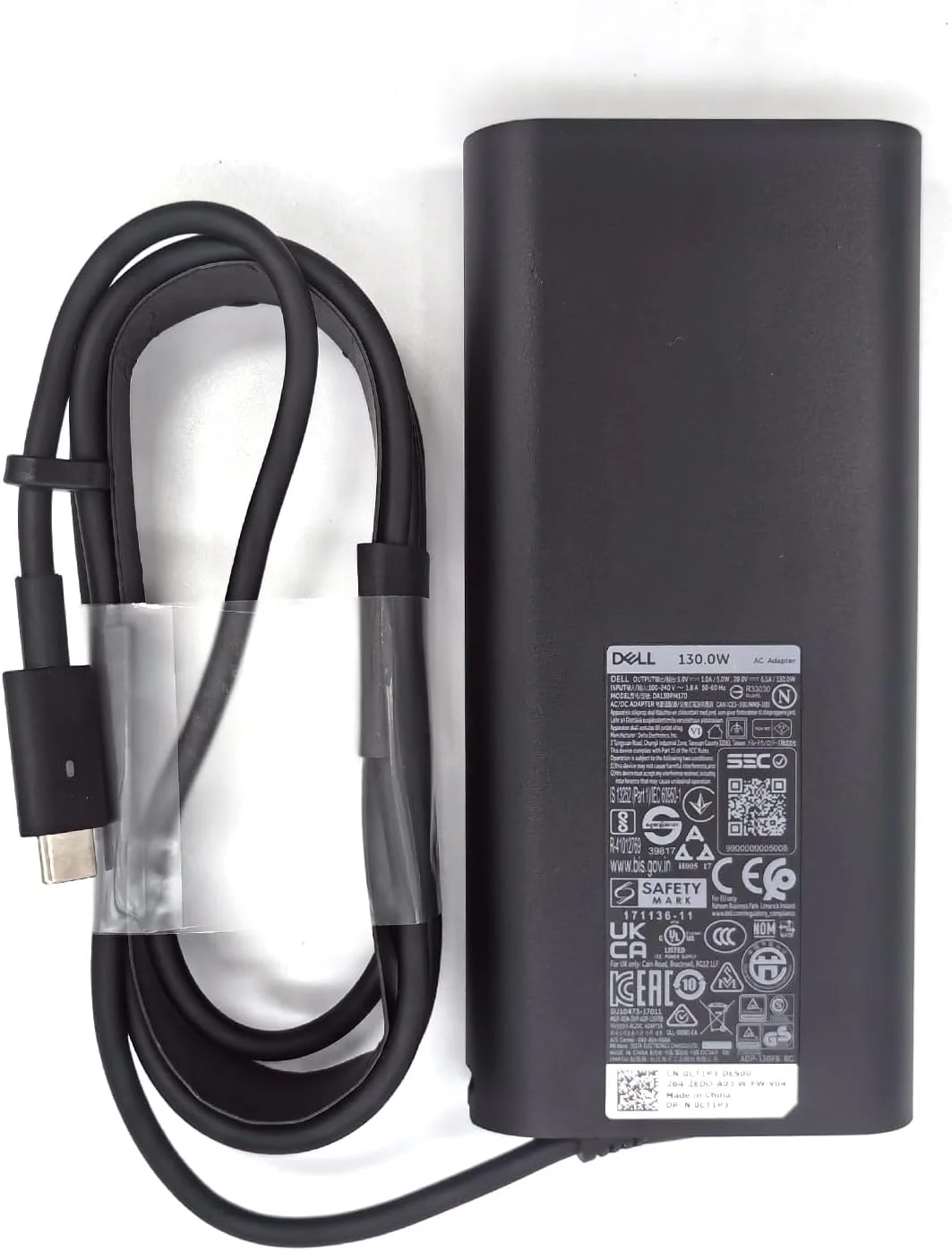 شارژر لپ تاپ دل 130 وات USB C نوع C آداپتور AC، Precision 3551 3560 3561 3570 3571 5470 5550 5560 5570 5750 5760 5770 شارژر AC، مشکی، DA130PM170