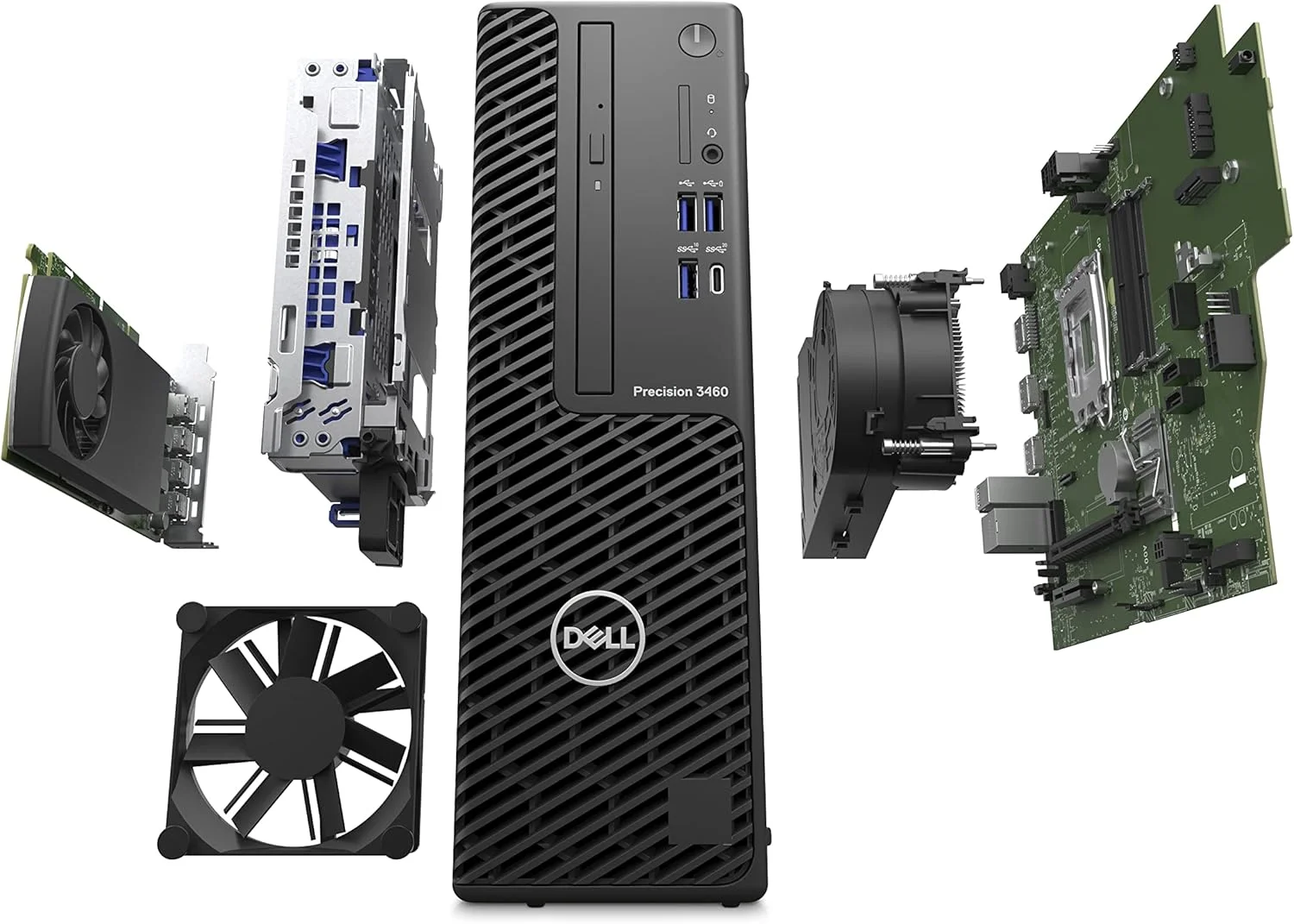 ایستگاه کاری دل Precision 3460 DDR5-SDRAM i7-12700 SFF Intel® Core i7 16 گیگابایت 512 گیگابایت SSD Windows 10 Pro مشکی