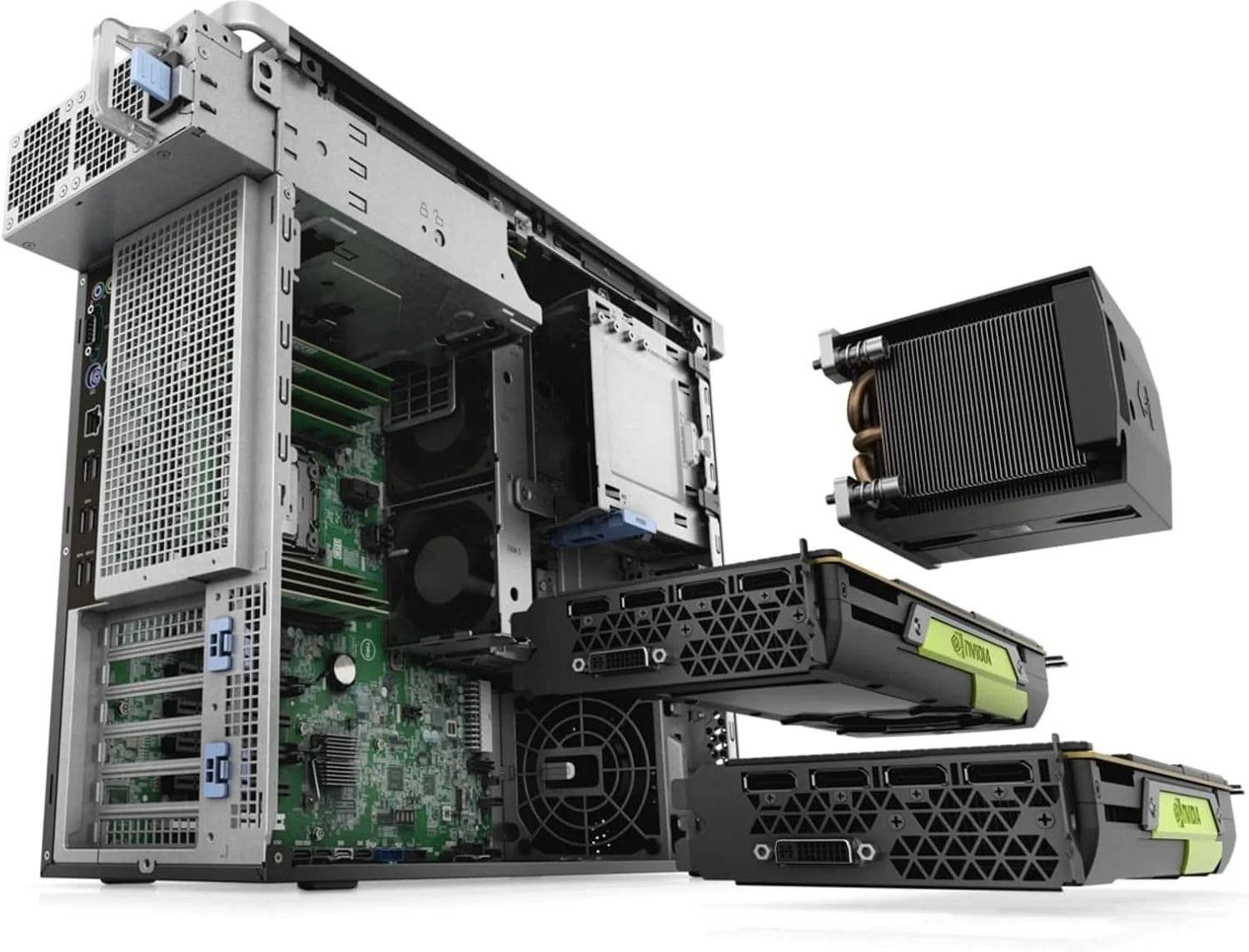 کامپیوتر رومیزی ورک استیشن Dell Precision T5820 (مدل 2018) | پردازنده Core Xeon W - هارد 2 ترابایت + SSD 512 گیگابایت - رم 128 گیگابایت - کارت گرافیک RTX 4000 | 10 هسته @ 4.5 گیگاهرتز - حافظه 8 گیگابایت GDDR6 - ویندوز 10 پرو