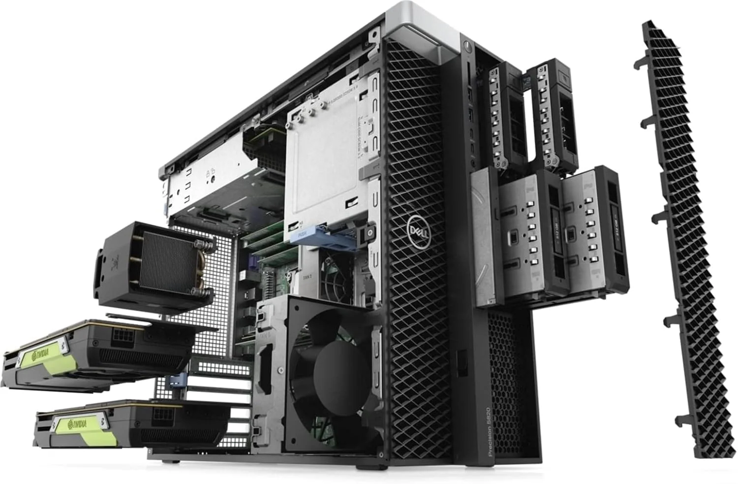 کامپیوتر رومیزی ورک استیشن Dell Precision T5820 (مدل 2018) | پردازنده Core Xeon W - هارد 2 ترابایت + SSD 512 گیگابایت - رم 128 گیگابایت - کارت گرافیک RTX 4000 | 10 هسته @ 4.5 گیگاهرتز - حافظه 8 گیگابایت GDDR6 - ویندوز 10 پرو