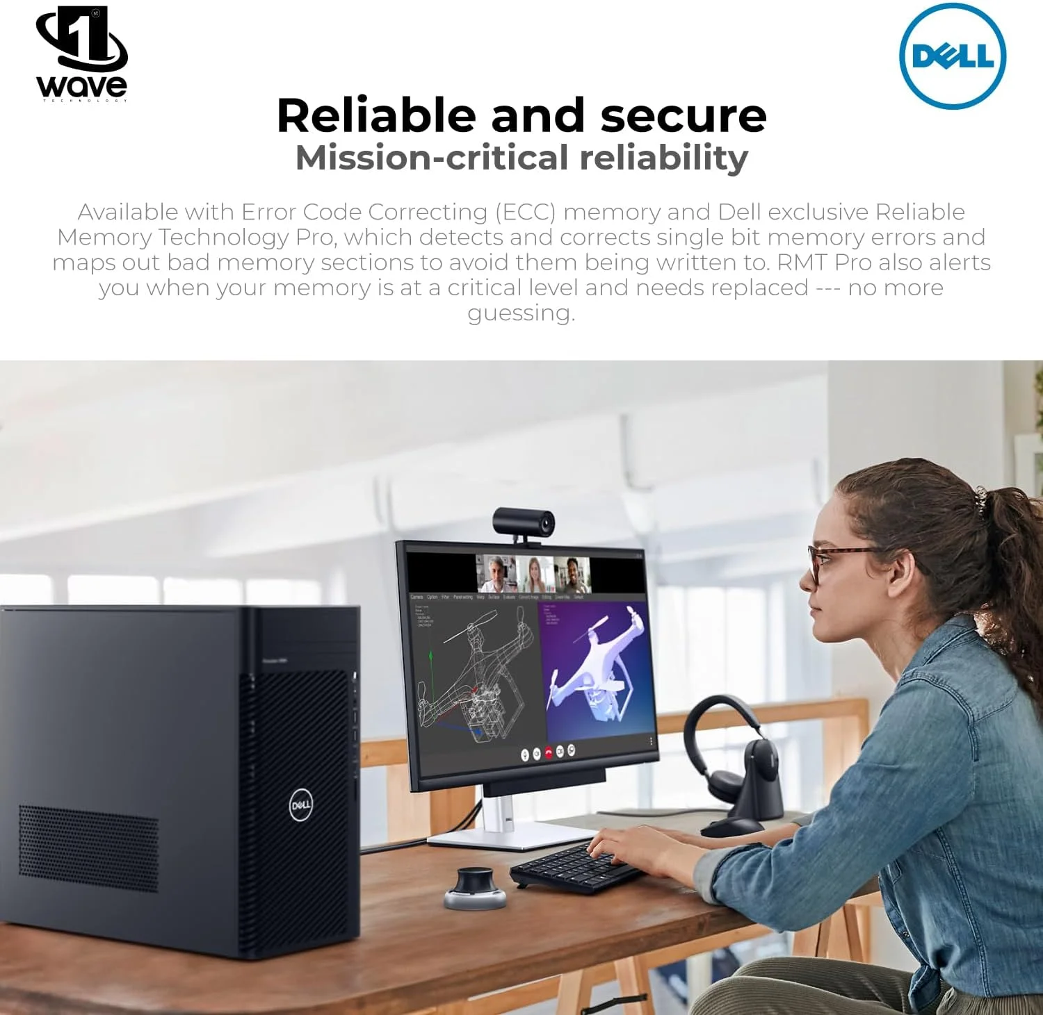 کامپیوتر رومیزی ورک استیشن Dell Precision 3680، نسل 14 اینتل i7-14700، رم 32 گیگابایت، SSD 1 ترابایت، ویندوز 11 پرو (شامل پایه هدست First Wave + USB Wifi + ماوس سیمی + کیبورد + ماوس پد + آنتی ویروس)