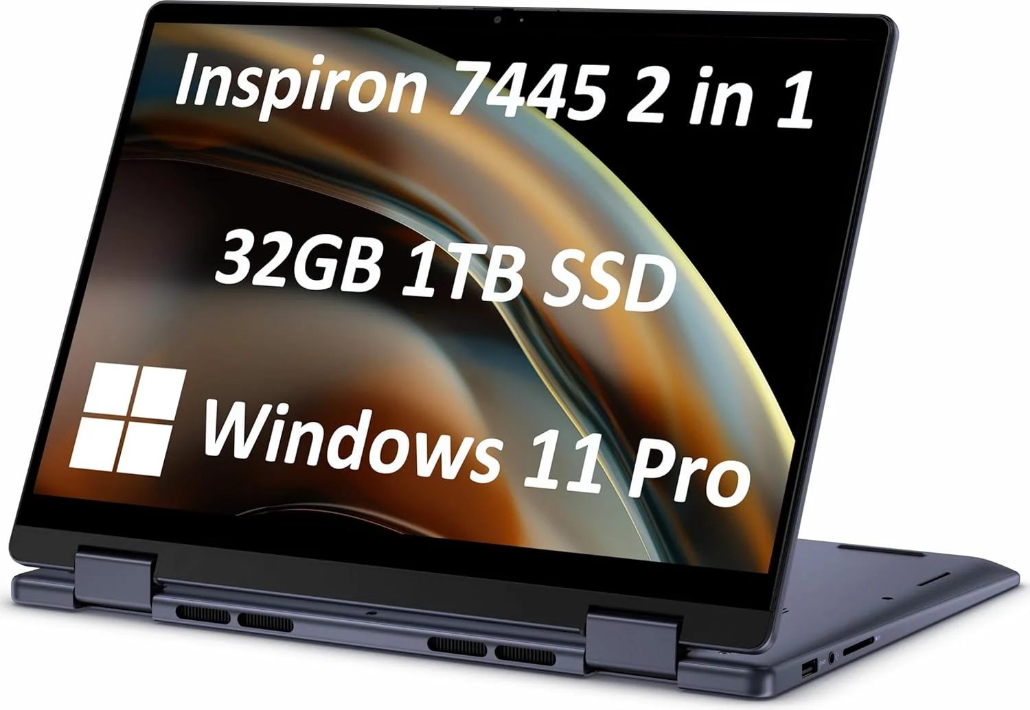 لپ تاپ لمسی 2 در 1 دل Inspiron 14 (صفحه نمایش 14 اینچی FHD+ IPS، رم 32 گیگابایتی DDR5، SSD 1 ترابایتی، AMD Ryzen 5 8640HS (بهتر از intel i7-1255U)) برای کسب و کار، دانشجویان، FP، نور پس زمینه، وب کم FHD، Inspiron 7445، ویندوز 11 پرو