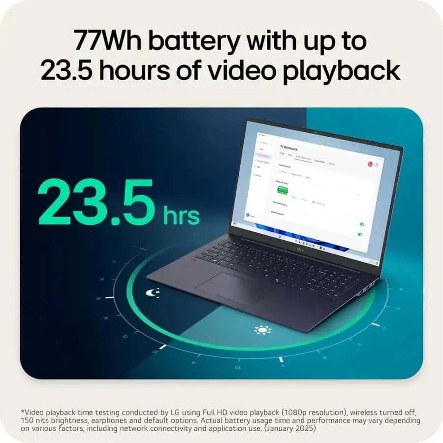 لپ تاپ 17 اینچی LG Gram Copilot Plus PC - پردازنده Ultra 7 سری 2 258V - صفحه لمسی WQXGA - رم 32 گیگابایتی - SSD 2 ترابایتی PCIe - ویندوز 11 پرو - کیبورد با نور پس زمینه - گرافیک Intel Arc - Wi-Fi 7 - تجاری - فوق سبک