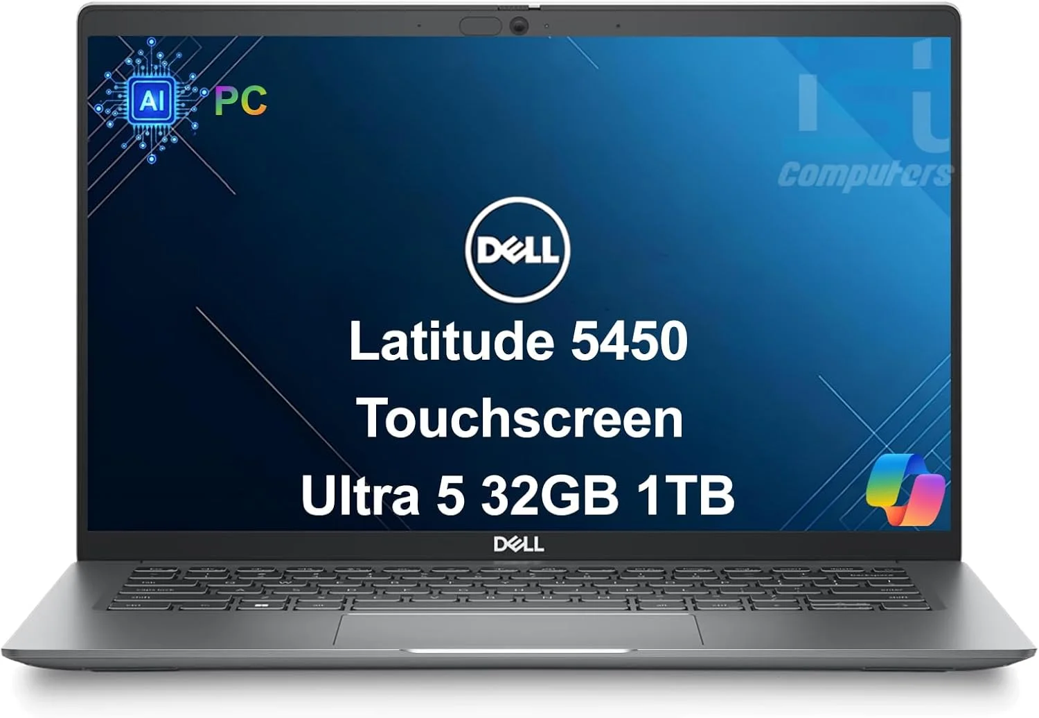 لپ تاپ تجاری Dell Latitude 5450 (صفحه نمایش لمسی 14 اینچی FHD، پردازنده 12 هسته ای Intel Ultra 5 135U vPro (> i7-1355U)، رم 32 گیگابایتی DDR5، SSD 1 ترابایتی)، نور پس زمینه، وب کم IR، 2 پورت Thunderbolt 4، اترنت، ویندوز 11 پرو، کامپیوتر هوش مصنوعی 2025