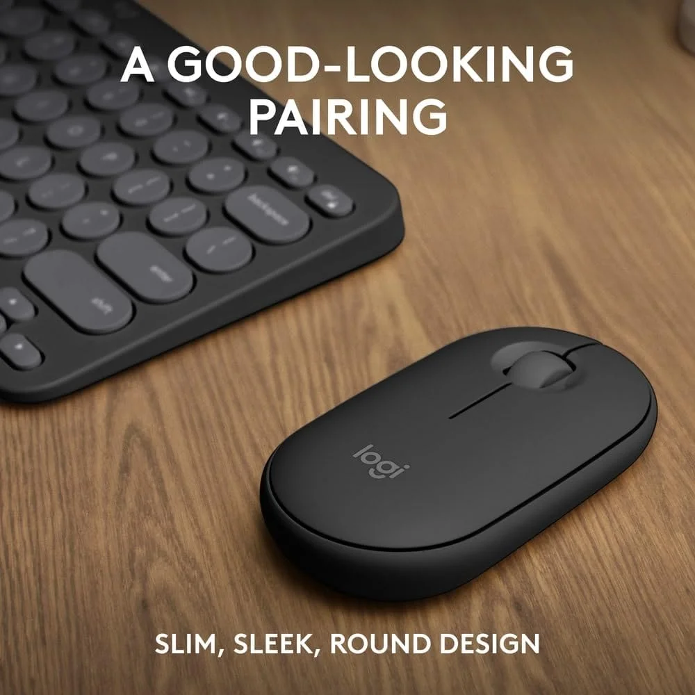 ست کیبورد و ماوس بیسیم لاجیتک Pebble 2، بیصدا و قابل حمل، قابل تنظیم، Logi Bolt، بلوتوث، Easy-Switch برای ویندوز، macOS، iPadOS، Chrome، طرحبندی ARA - گرافیت ست کیبورد و ماوس بیسیم لاجیتک Pebble 2، بیصدا و قابل حمل، قابل تنظیم، Logi Bolt، بلوتوث، Easy-Switch برای ویندوز، macOS، iPadOS، Chrome، طرحبندی ARA - گرافیت