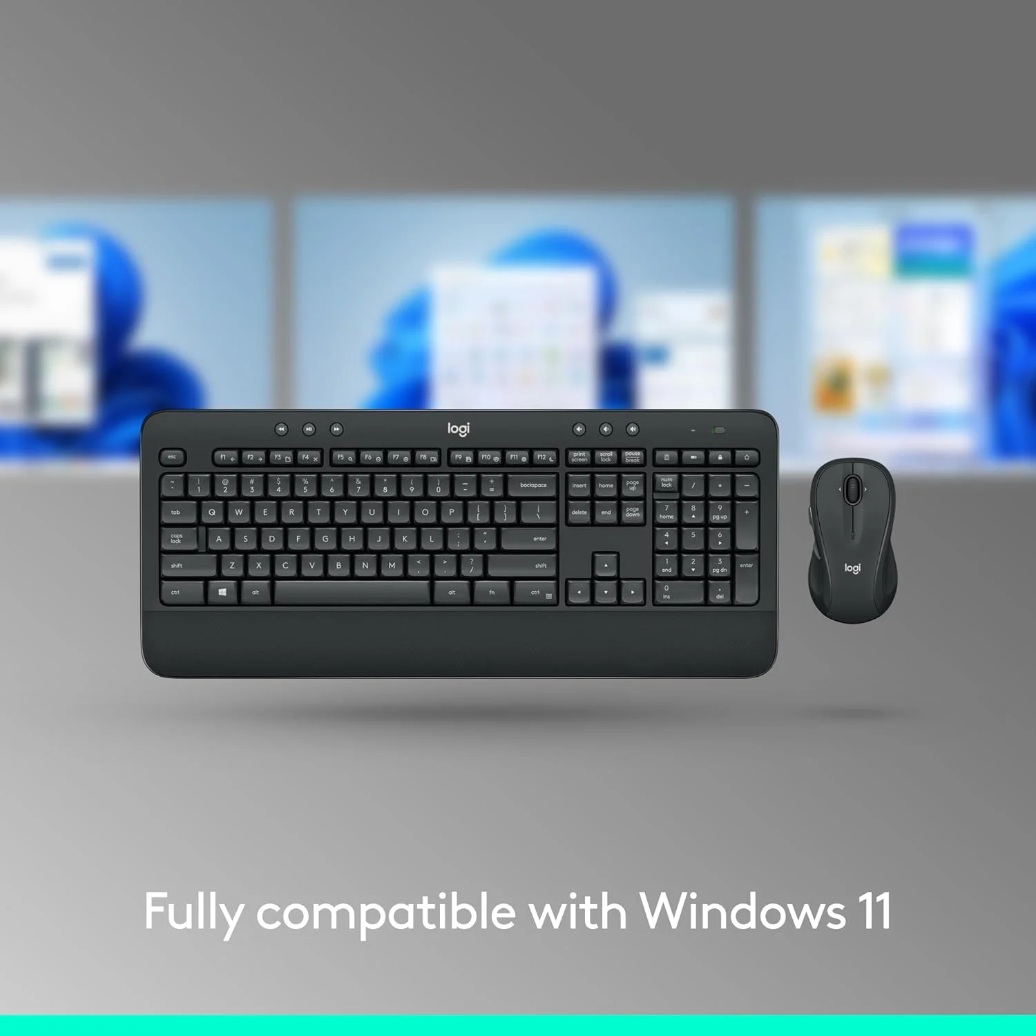 ست کیبورد و ماوس بی‌سیم پیشرفته لاجیتک MK540 برای ویندوز، گیرنده USB یکپارچه 2.4 گیگاهرتز، کلیدهای میانبر چندرسانه‌ای، عمر باتری 3 ساله، برای رایانه شخصی، لپ‌تاپ