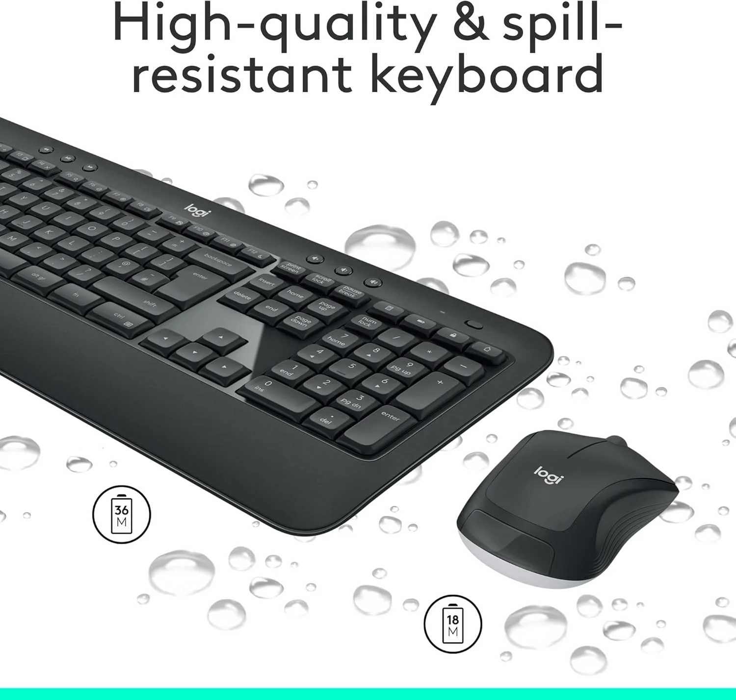 ست کیبورد و ماوس بیسیم لاجیتک مدل MK540 برای ویندوز، بیسیم 2.4 گیگاهرتز با گیرنده USB یکپارچه، ماوس بیسیم، کلیدهای میانبر چندرسانهای، عمر باتری 3 ساله، PC/لپتاپ - مشکی ست کیبورد و ماوس بیسیم لاجیتک مدل MK540 برای ویندوز، بیسیم 2.4 گیگاهرتز با گیرنده USB یکپارچه، ماوس بیسیم، کلیدهای میانبر چندرسانهای، عمر باتری 3 ساله، PC/لپتاپ - مشکی