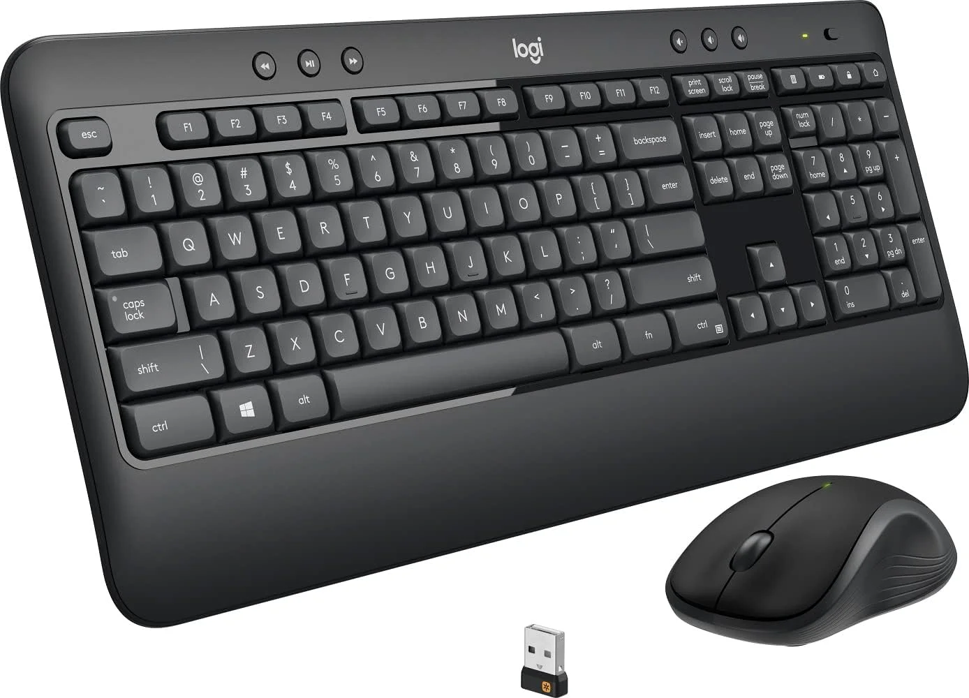 مجموعه صفحه کلید و ماوس بی سیم لاجیتک MK540 با اندازه کامل و پیشرفته مشکی