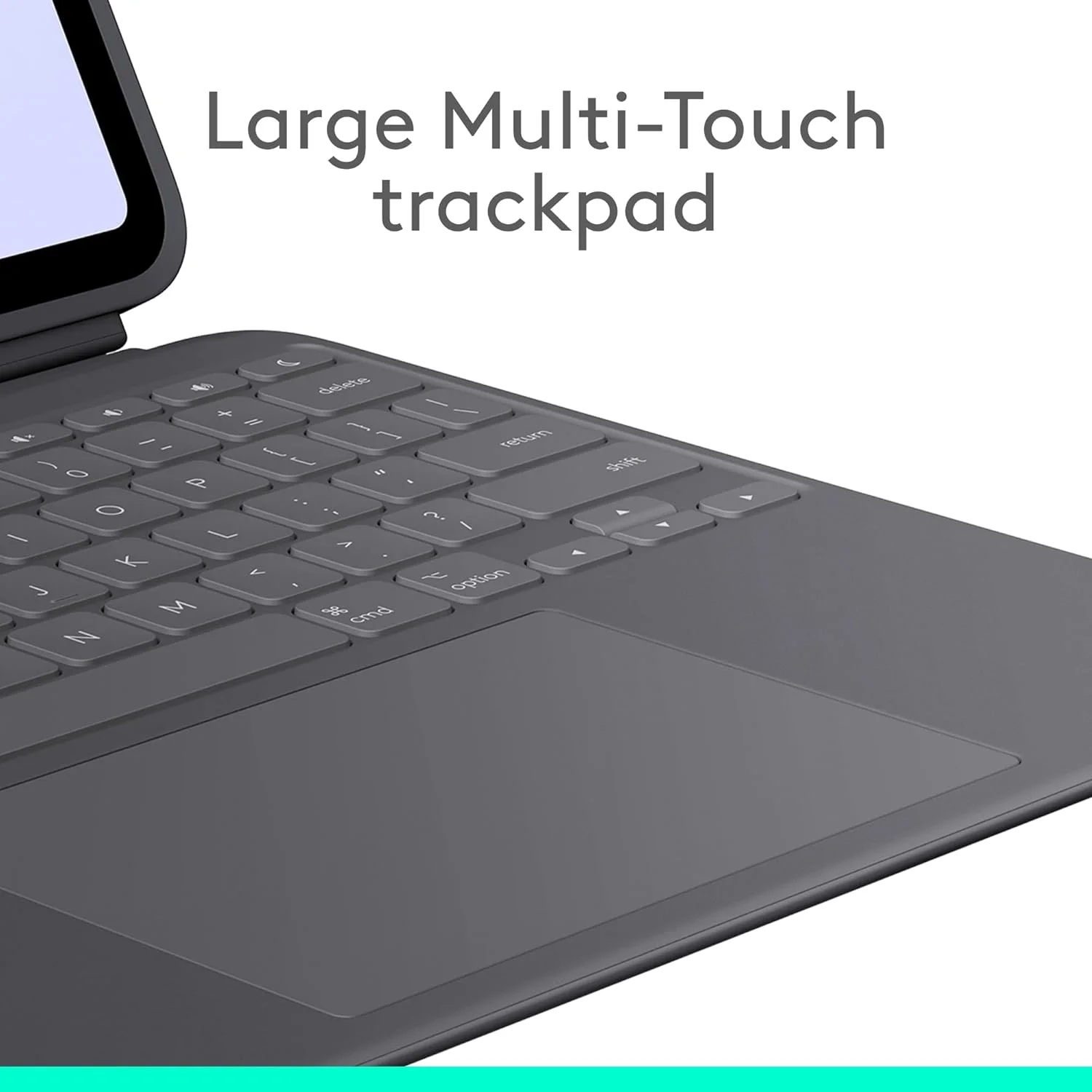 کیبورد و کاور لاجیتک Combo Touch مناسب آیپد پرو ۱۳ اینچی (M4) (2024) - کیبورد جداشدنی با نور پس زمینه و پایه، تایپ راحت، حالت چندگانه، طرح ARA - خاکستری آکسفورد