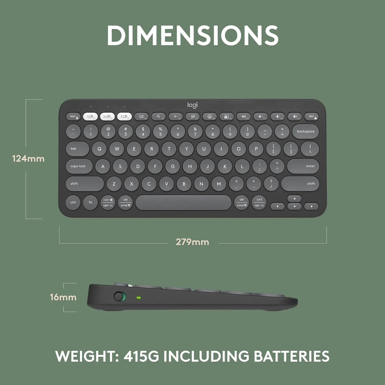 کیبورد بیسیم بلوتوثی چند دستگاهی لاجیتک Pebble Keys 2 K380s با کلیدهای میانبر قابل تنظیم، باریک و قابل حمل، Easy-Switch برای ویندوز، macOS، iPadOS، اندروید، Chrome OS - گرافیت تیره کیبورد بیسیم بلوتوثی چند دستگاهی لاجیتک Pebble Keys 2 K380s با کلیدهای میانبر قابل تنظیم، باریک و قابل حمل، Easy-Switch برای ویندوز، macOS، iPadOS، اندروید، Chrome OS - گرافیت تیره