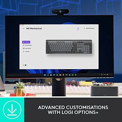 کیبورد مکانیکی بی سیم نورانی لاجیتک MX - گرافیت کیبورد مکانیکی بی سیم نورانی لاجیتک MX - گرافیت