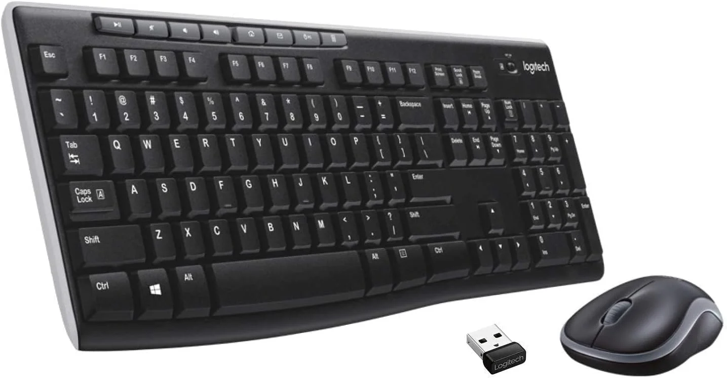 ست کیبورد و ماوس بی‌سیم لاجیتک MK270 برای ویندوز، بی‌سیم 2.4 گیگاهرتز، ماوس بی‌سیم جمع و جور، 8 کلید میانبر چندرسانه‌ای، عمر باتری 2 ساله، PC/لپ‌تاپ، انگلیسی/عربی