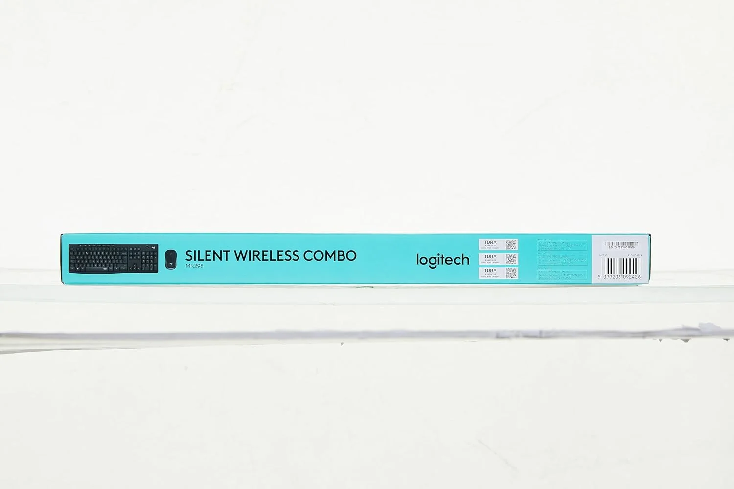 مجموعه ماوس و کیبورد بی‌سیم بی‌صدای لاجیتک MK295 با فناوری SilentTouch، صفحه کلید کامل، ردیابی نوری پیشرفته، بی‌سیم بدون تاخیر، 90% نویز کمتر، طرح‌بندی QWERTY انگلیسی بریتانیایی - مشکی