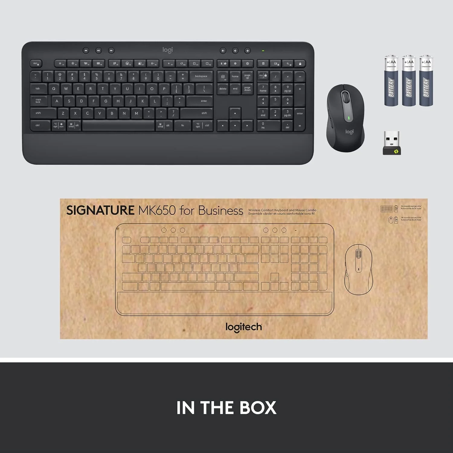 مجموعه Logitech Signature MK650 برای کسب و کار، ماوس و کیبورد بی سیم، Logi Bolt، بلوتوث، SmartWheel، دارای گواهی جهانی، Windows/Mac/Chrome/Linux - Graphite مجموعه Logitech Signature MK650 برای کسب و کار، ماوس و کیبورد بی سیم، Logi Bolt، بلوتوث، SmartWheel، دارای گواهی جهانی، Windows/Mac/Chrome/Linux - Graphite