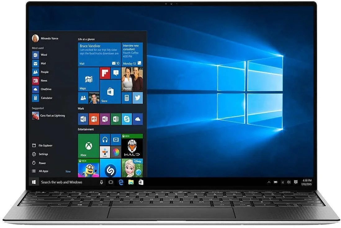 لپ تاپ لمسی Dell XPS 13 9310 با صفحه نمایش 13.4 اینچی Ultra HD+ (3840 x 2400) - پردازنده نسل یازدهم Intel Core i7-1185G7 تا 4.80 گیگاهرتز، 16 گیگابایت رم LPDDR4x، 1 ترابایت SSD، گرافیک Intel Iris Xe، ویندوز 10 هوم