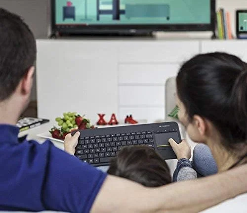 کیبورد لمسی بی سیم لاجیتک K400 PLUS با انتقال رادیویی، سازگار با PC/Mac کیبورد لمسی بی سیم لاجیتک K400 PLUS با انتقال رادیویی، سازگار با PC/Mac