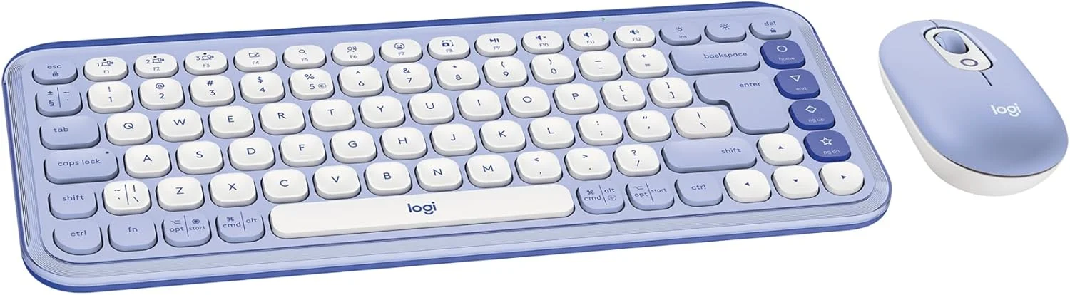 ست ترکیبی کیبورد و ماوس بلوتوثی Logitech POP ICON، تایپ راحت، کلیدها و دکمه‌های قابل برنامه‌ریزی، کلیک‌های بی‌صدا، جابجایی آسان بین 3 دستگاه - یاسی