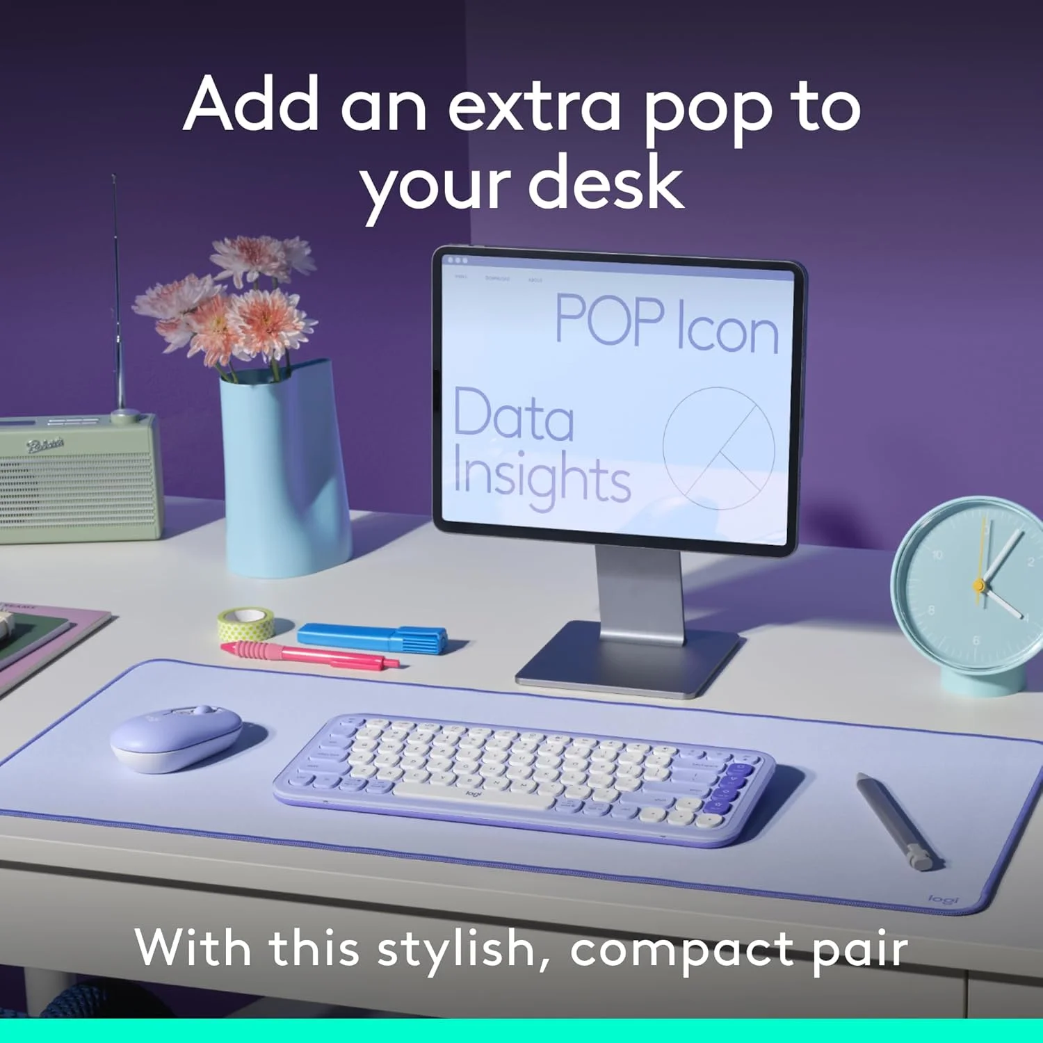 ست ترکیبی کیبورد و ماوس بلوتوثی Logitech POP ICON، تایپ راحت، کلیدها و دکمههای قابل برنامهریزی، کلیکهای بیصدا، جابجایی آسان بین 3 دستگاه - یاسی ست ترکیبی کیبورد و ماوس بلوتوثی Logitech POP ICON، تایپ راحت، کلیدها و دکمههای قابل برنامهریزی، کلیکهای بیصدا، جابجایی آسان بین 3 دستگاه - یاسی