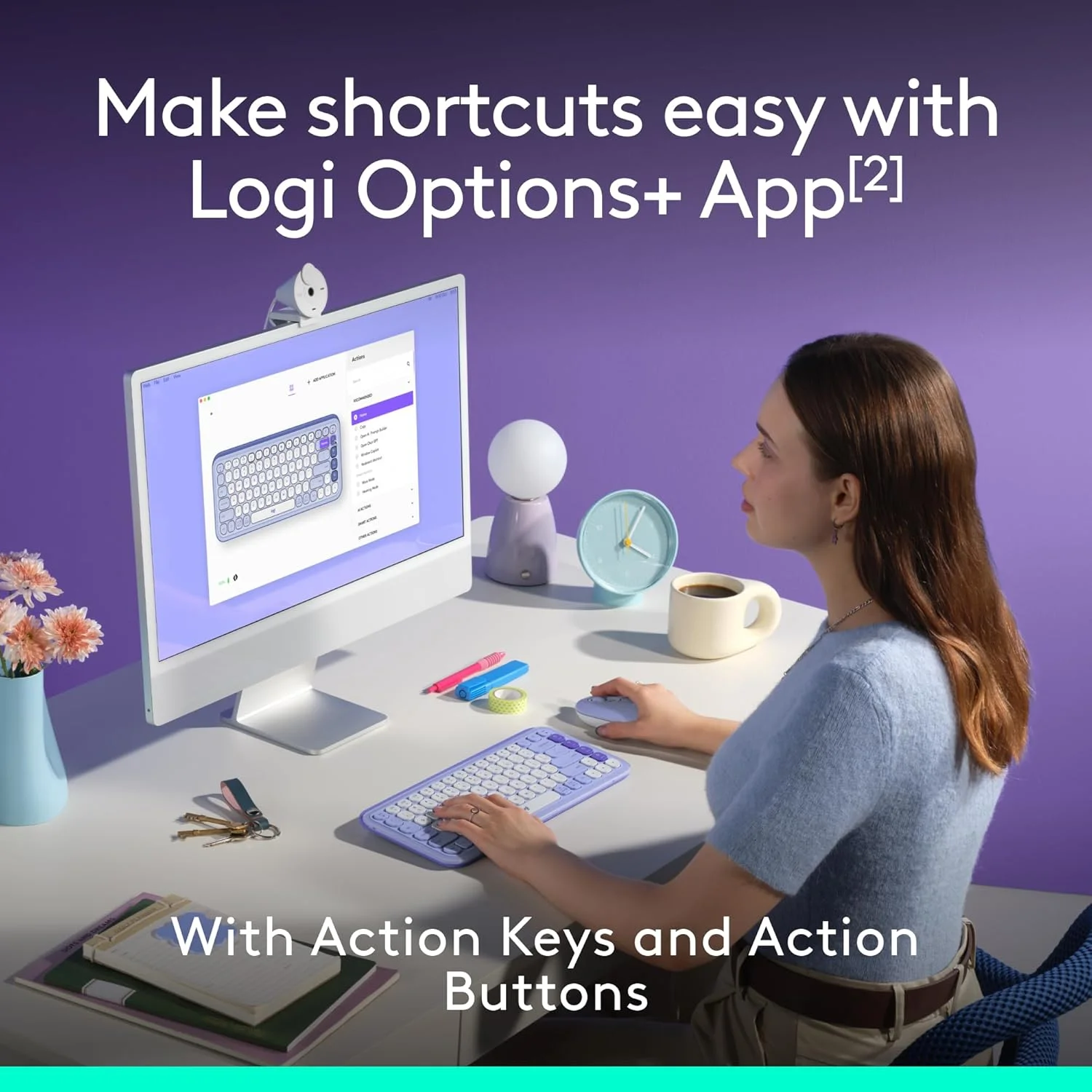 ست ترکیبی کیبورد و ماوس بلوتوثی Logitech POP ICON، تایپ راحت، کلیدها و دکمههای قابل برنامهریزی، کلیکهای بیصدا، جابجایی آسان بین 3 دستگاه - یاسی ست ترکیبی کیبورد و ماوس بلوتوثی Logitech POP ICON، تایپ راحت، کلیدها و دکمههای قابل برنامهریزی، کلیکهای بیصدا، جابجایی آسان بین 3 دستگاه - یاسی