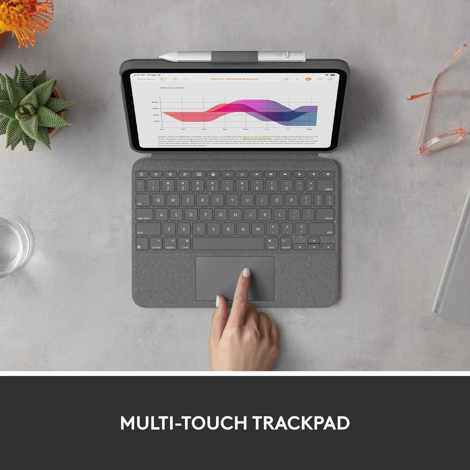 کیبورد و کاور جداشدنی Logitech Combo Touch برای آیپد (نسل 10) با ترکپد بزرگ و دقیق، کیبورد با نور پسزمینه و فناوری Smart Connector - خاکستری آکسفورد کیبورد و کاور جداشدنی Logitech Combo Touch برای آیپد (نسل 10) با ترکپد بزرگ و دقیق، کیبورد با نور پسزمینه و فناوری Smart Connector - خاکستری آکسفورد