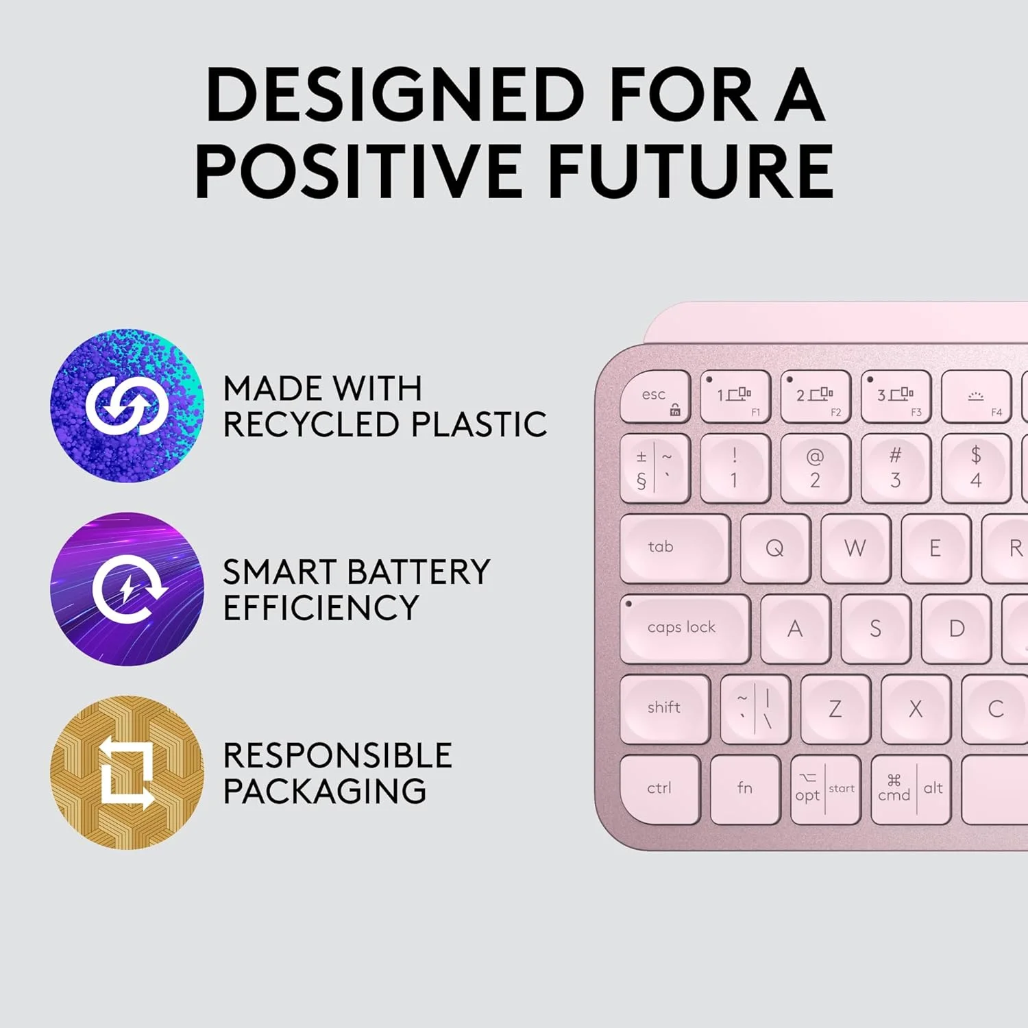 کیبورد بی سیم نور پس زمینه دار Logitech USB-C مدل Mx Keys - رز کیبورد بی سیم نور پس زمینه دار Logitech USB-C مدل Mx Keys - رز