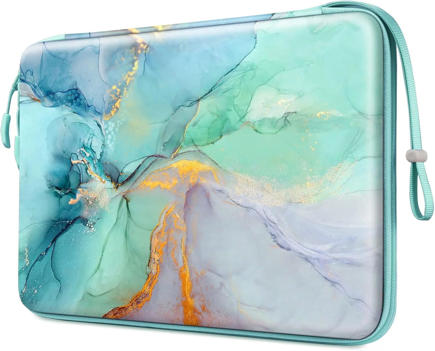 کیف محافظ هارد لپ تاپ FINPAC مناسب برای MacBook Pro M1 14 اینچی 2021، MacBook Air/Pro 13.3 اینچی، کیف حمل ضد ضربه کامپیوتر برای Dell Inspiron 13/XPS 13، Surface Laptop، HP، Acer (سنگ مرمر زمردی)
