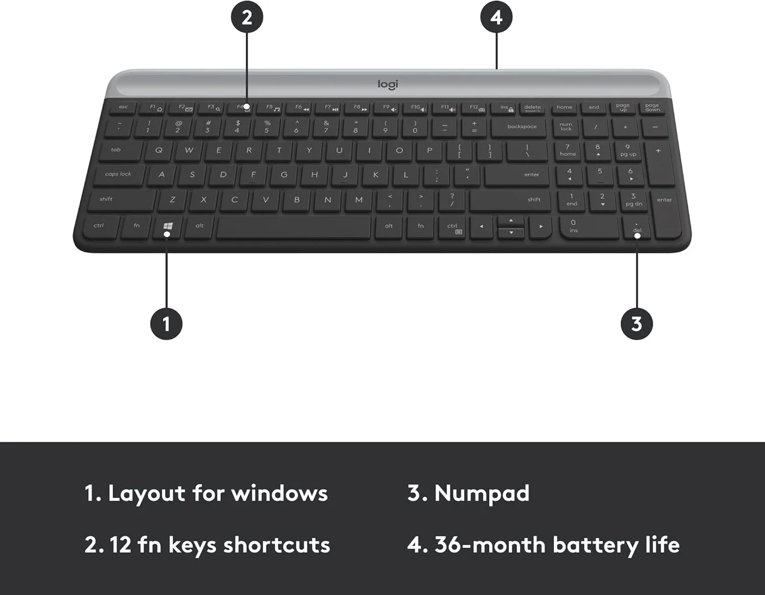 Logitech MK470 Slim Wireless Combo - Graphite Logitech MK470 Slim Wireless Combo - Graphite