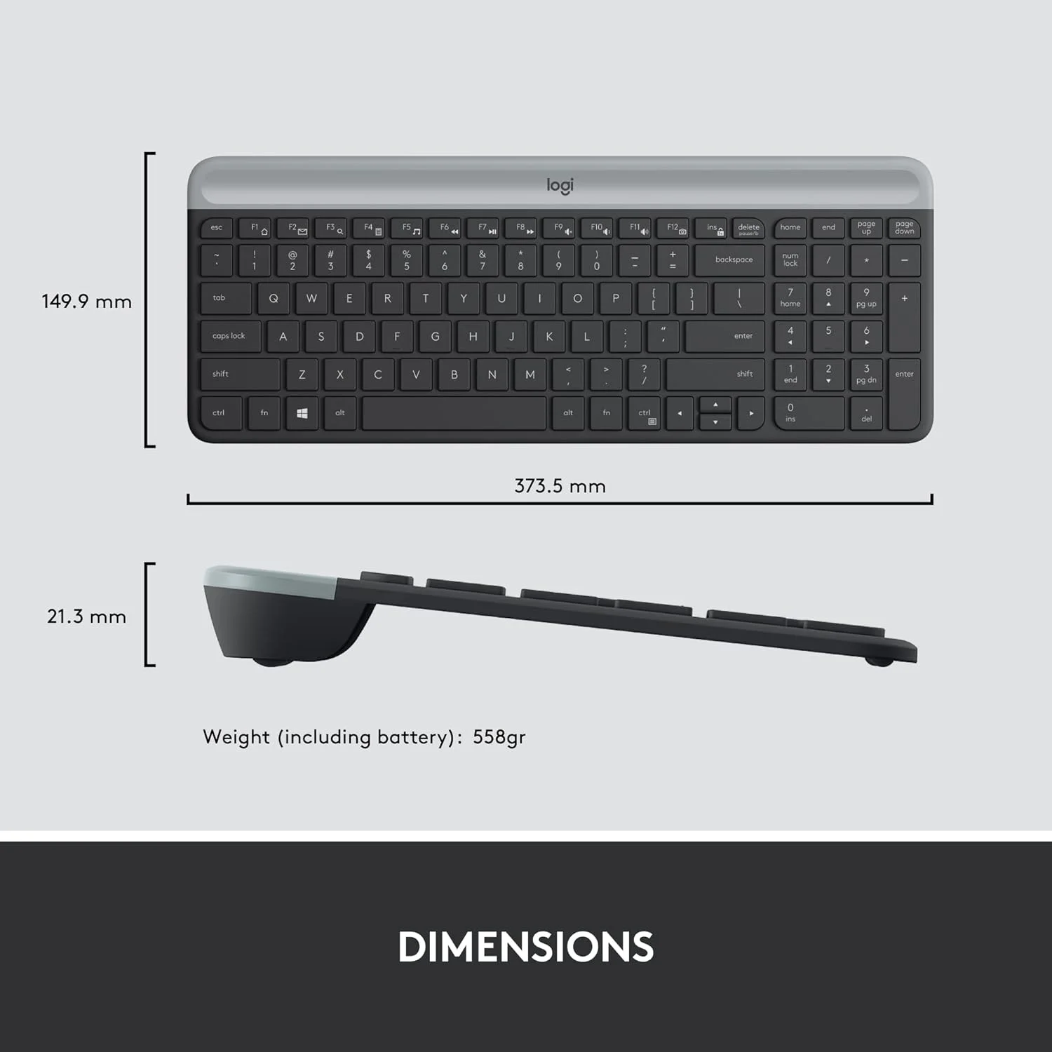 Logitech MK470 Slim Wireless Combo - Graphite Logitech MK470 Slim Wireless Combo - Graphite