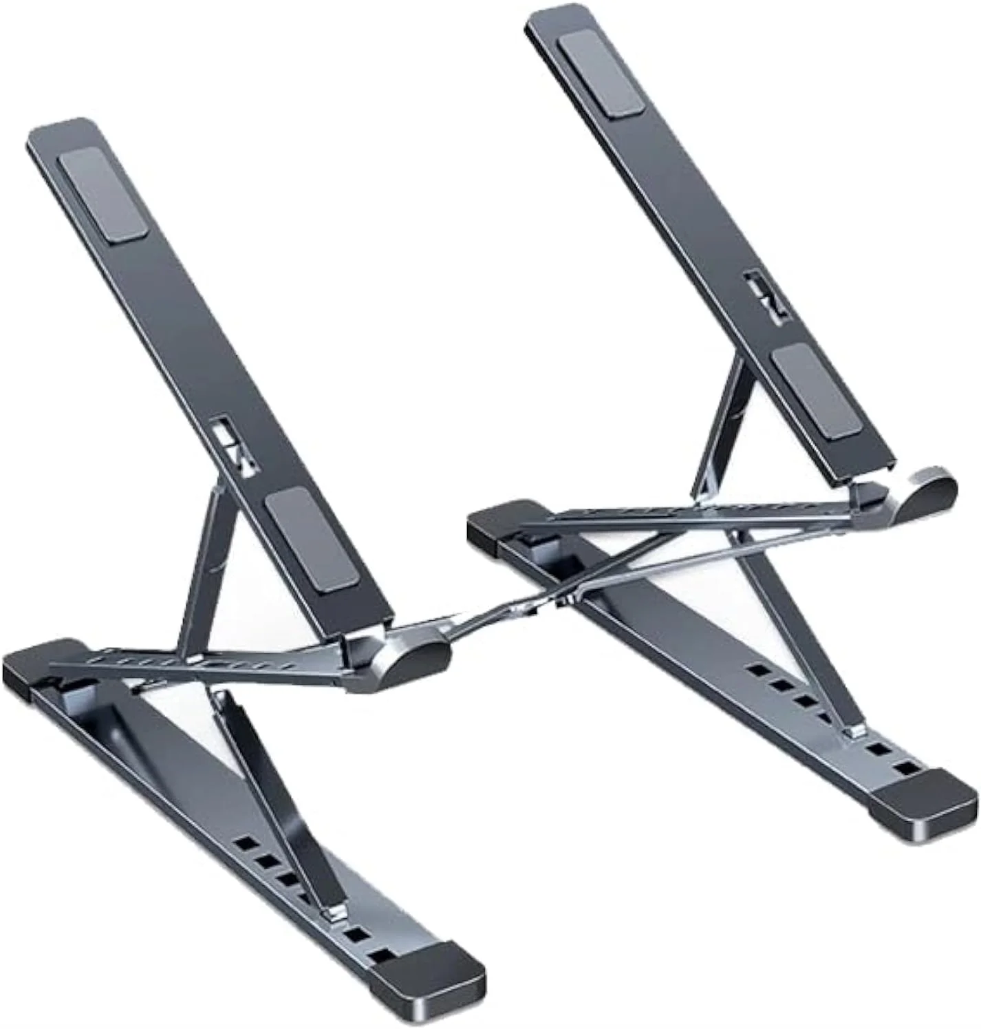 پایه لپ تاپ قابل حمل NALACAL، پایه نوت بوک قابل تنظیم برای میز، پایه آلومینیومی کامپیوتر، نگهدارنده لپ تاپ، سازگار با Lenovo، MacBook Air Pro، Dell XPS، HP، همه لپ تاپ های 10-17.3 اینچی، خاکستری