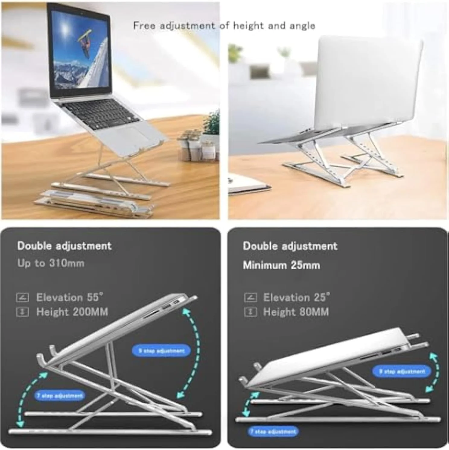 پایه لپ تاپ قابل حمل NALACAL، پایه نوت بوک قابل تنظیم برای میز، پایه آلومینیومی کامپیوتر، نگهدارنده لپ تاپ، سازگار با Lenovo، MacBook Air Pro، Dell XPS، HP، همه لپ تاپ های 10-17.3 اینچی، خاکستری پایه لپ تاپ قابل حمل NALACAL، پایه نوت بوک قابل تنظیم برای میز، پایه آلومینیومی کامپیوتر، نگهدارنده لپ تاپ، سازگار با Lenovo، MacBook Air Pro، Dell XPS، HP، همه لپ تاپ های 10-17.3 اینچی، خاکستری